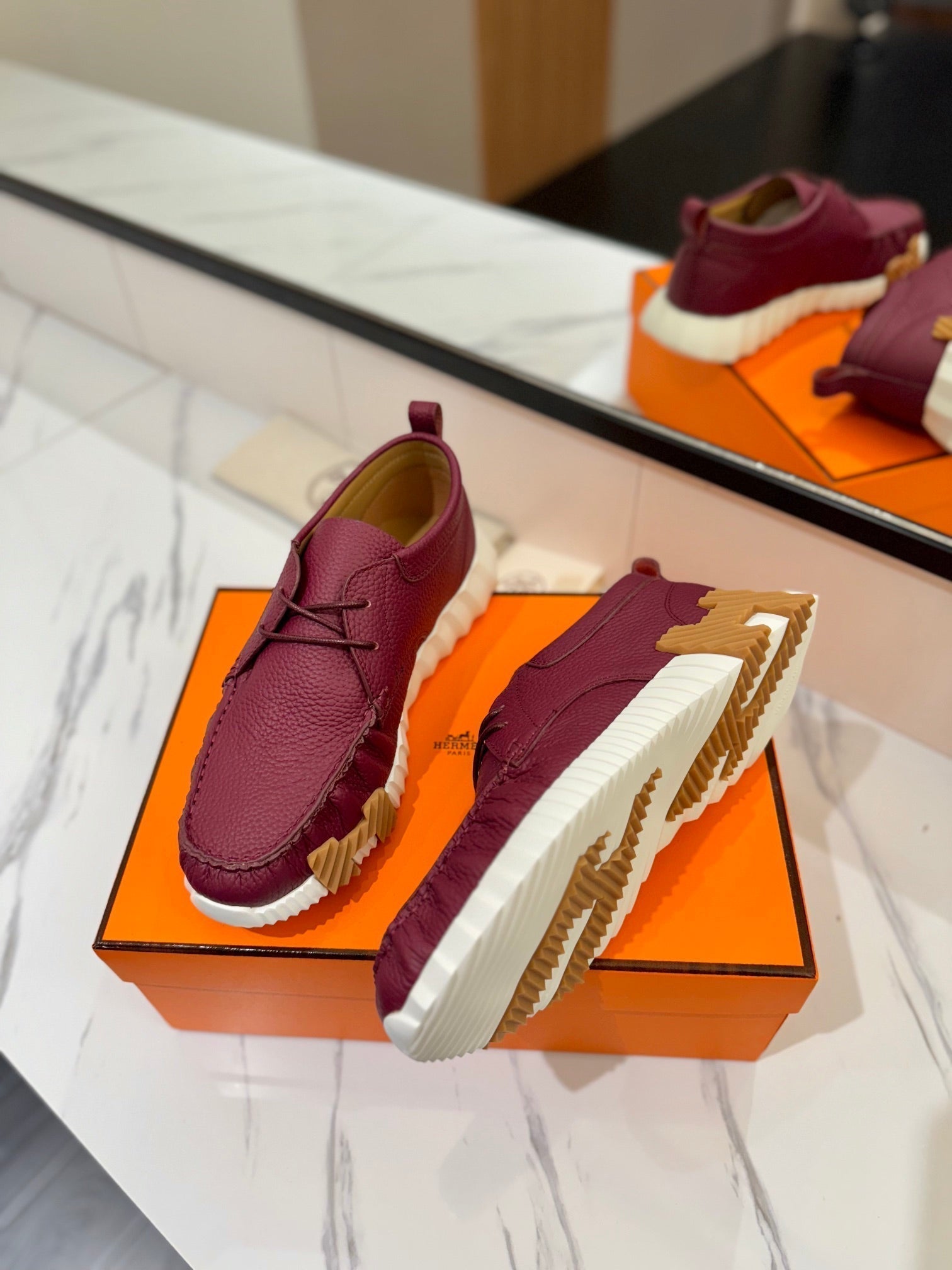 HM Increase Sneaker Red Purple Cowhide  983027