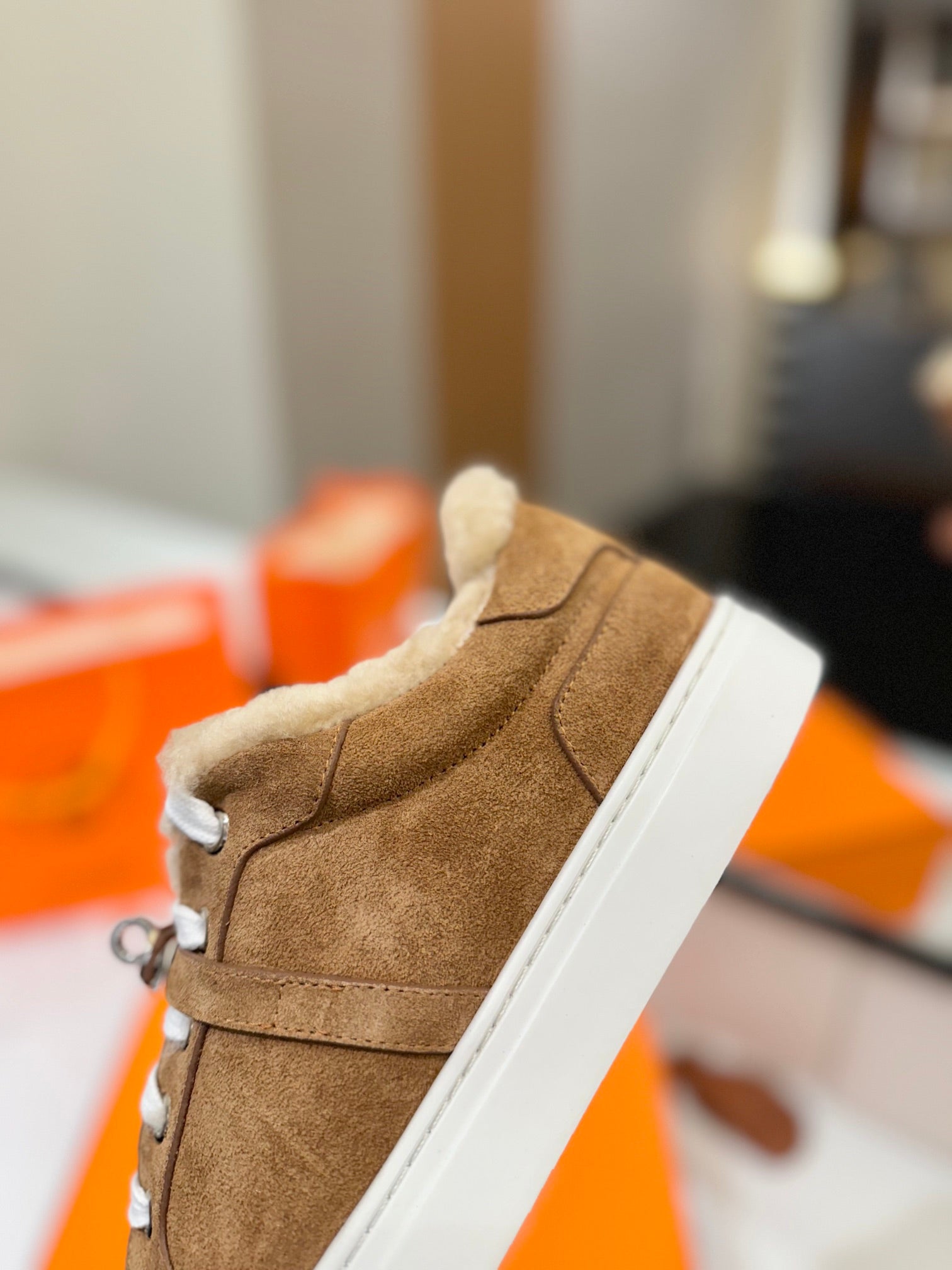 HM Day Sneaker Brown With Wool Lining Suede  983052