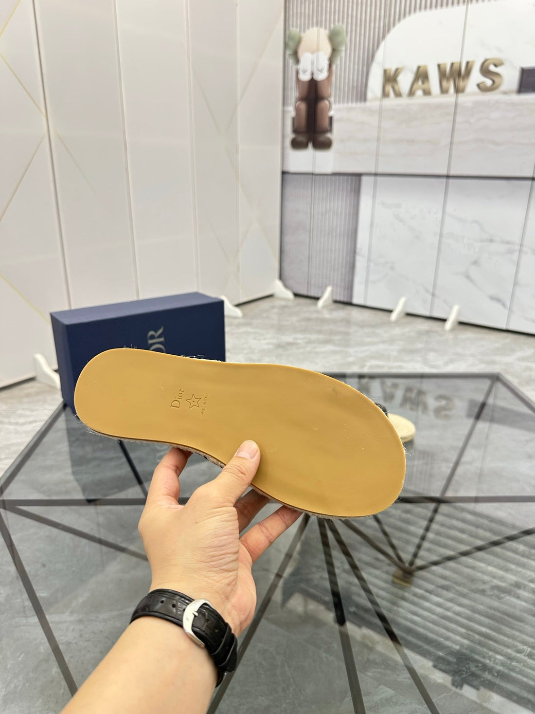 CD Espadrille Slide Navy Black Printed Fabric 639442