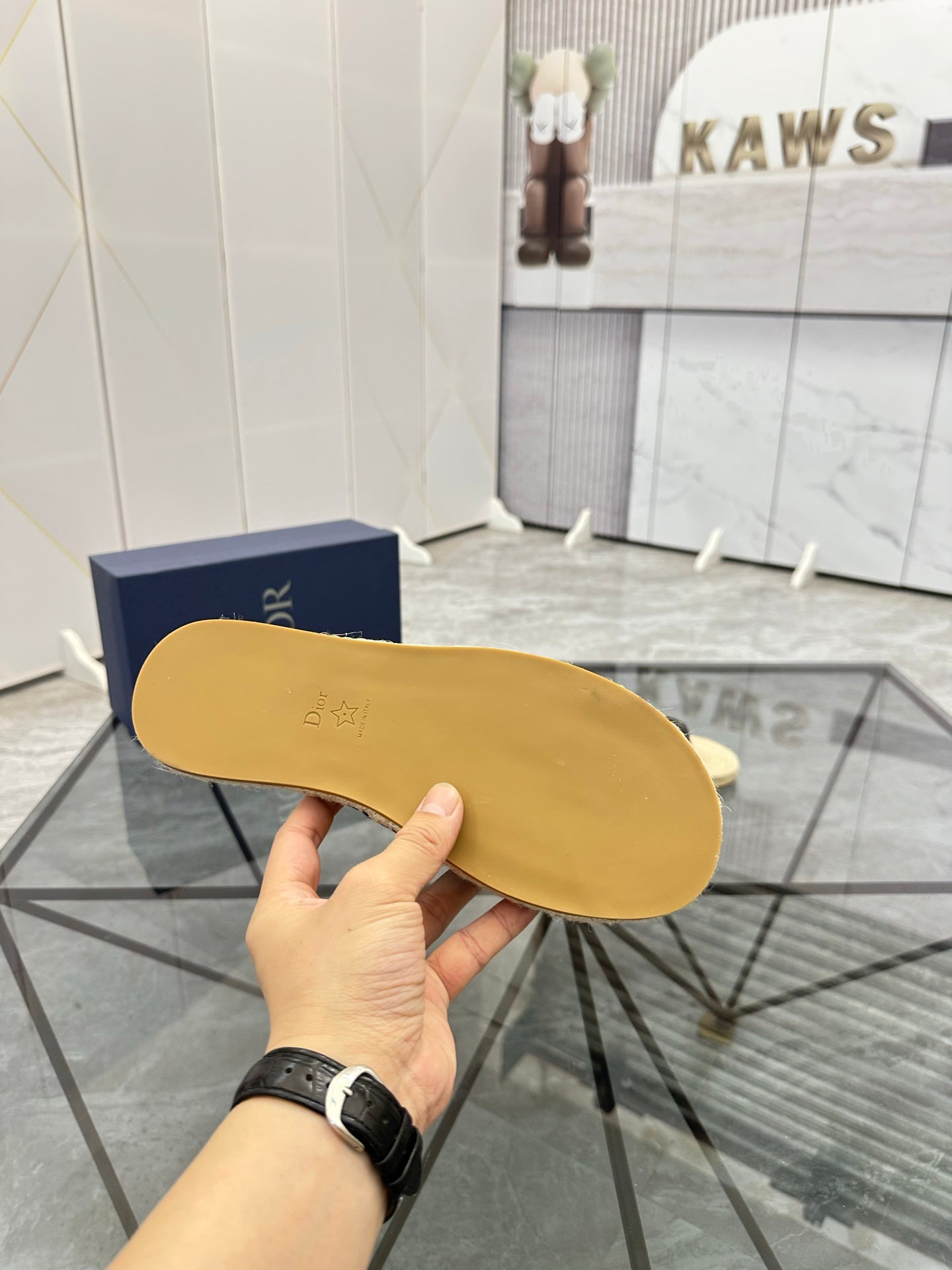 CD Espadrille Slide Navy Black Printed Fabric 639442