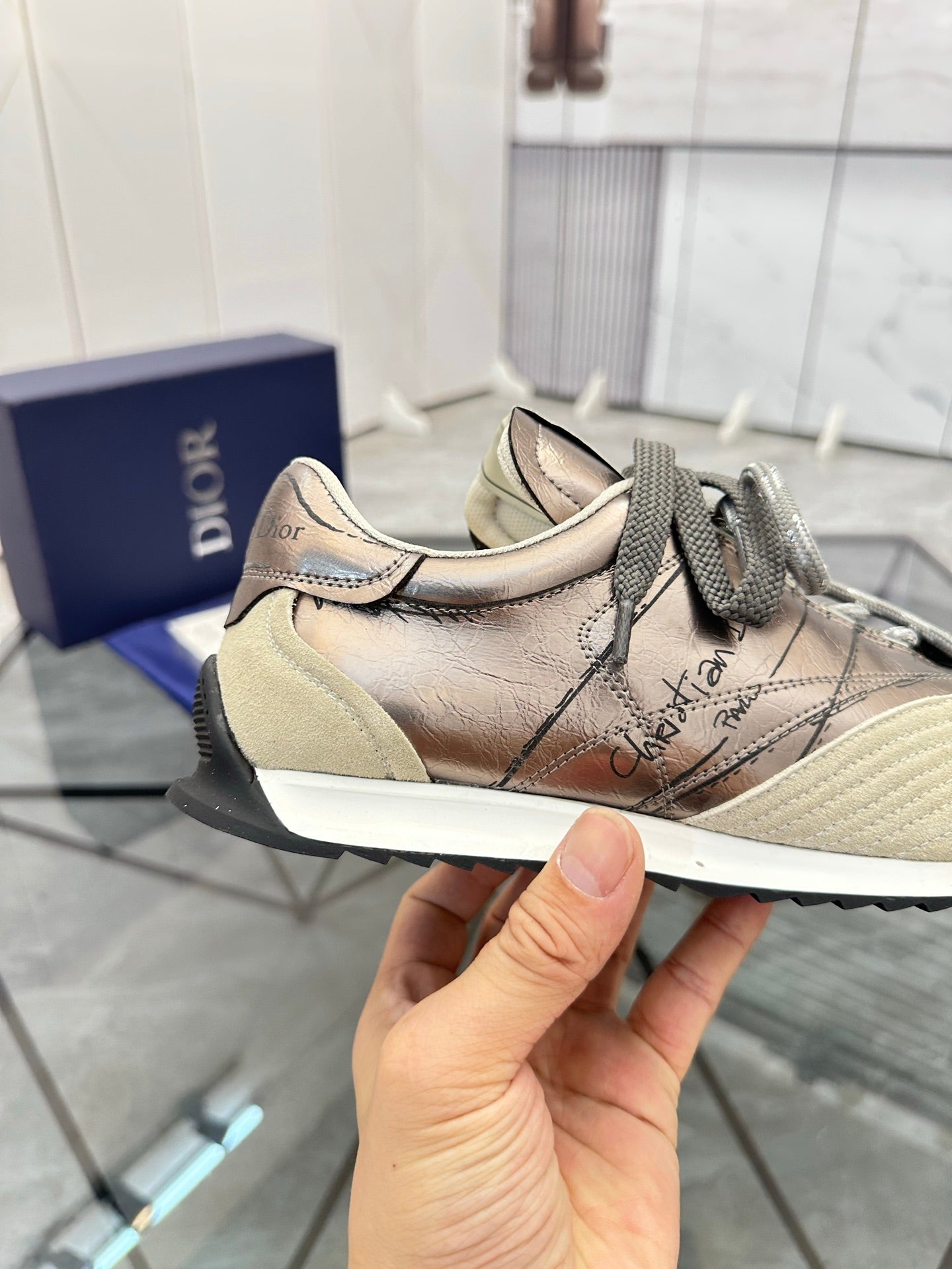 CD D-Sketch Sneaker Pink Gold Nubuck Leather 647980