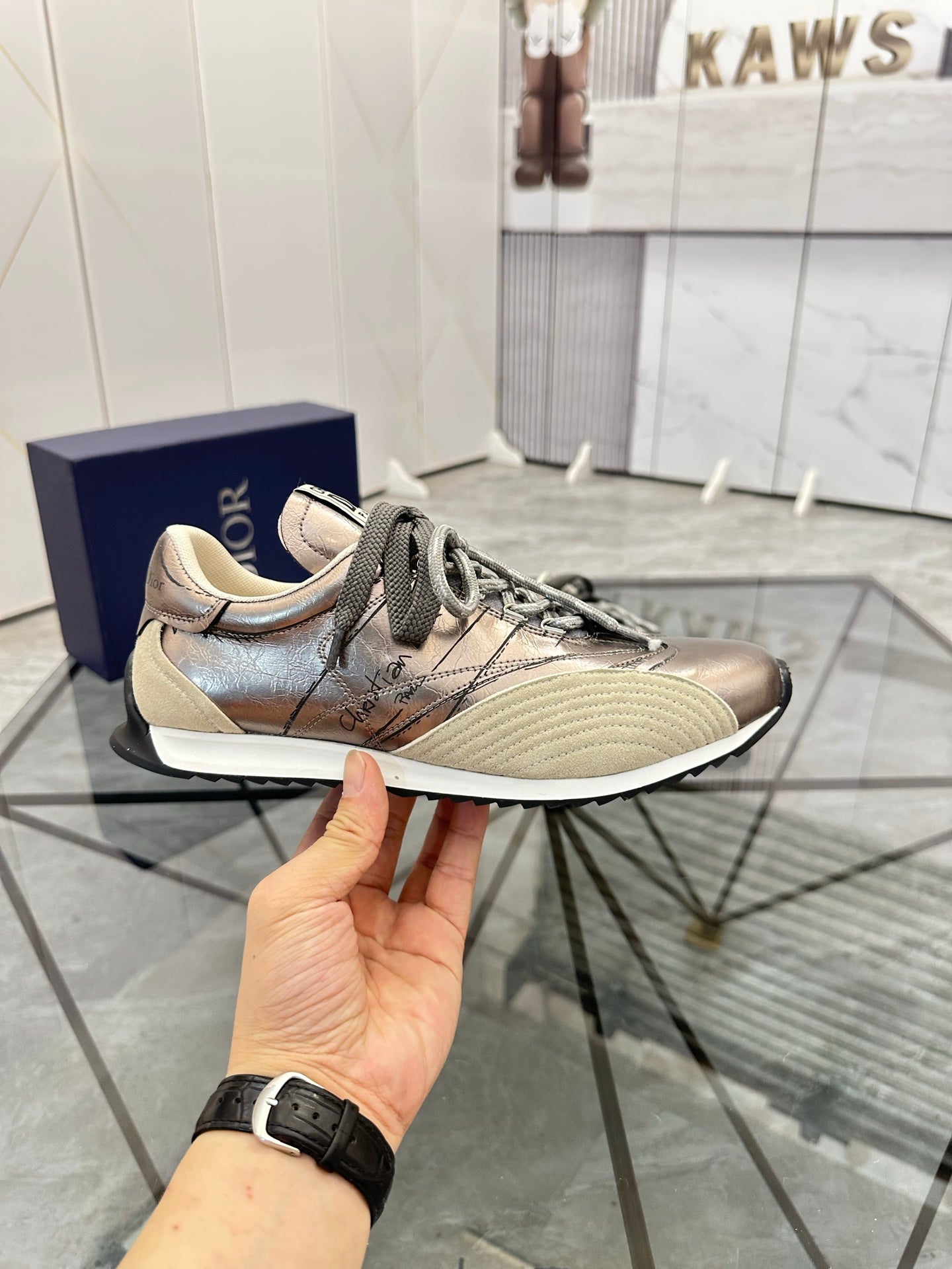 CD D-Sketch Sneaker Pink Gold Nubuck Leather 647980