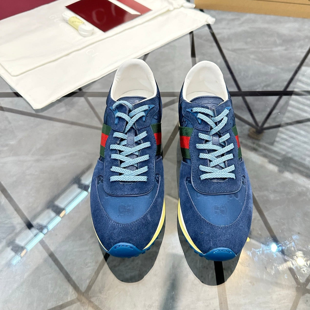 GG Men's Re-Motion Sneaker Blue Suede 733557