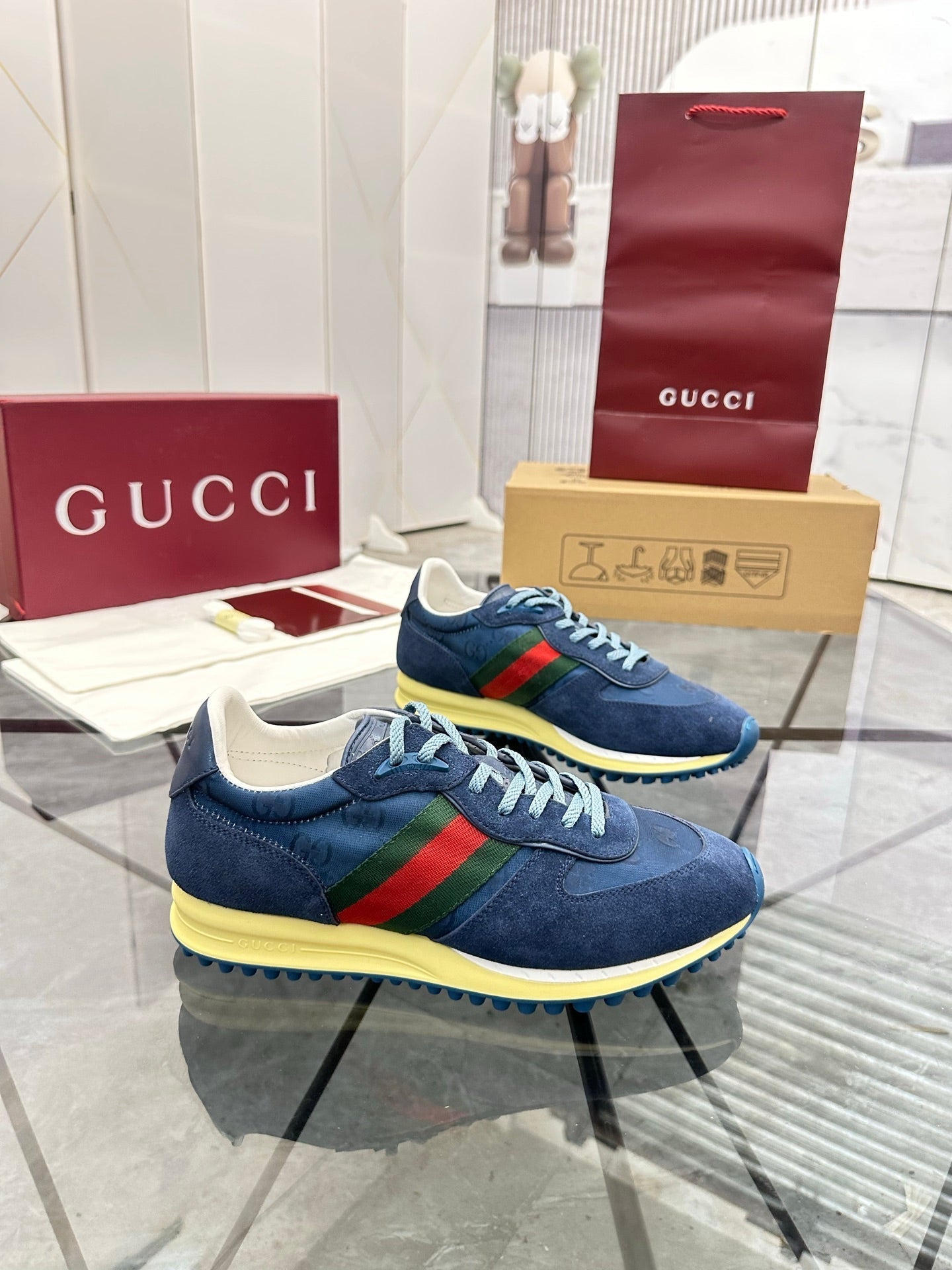 GG Men's Re-Motion Sneaker Blue Suede 733557