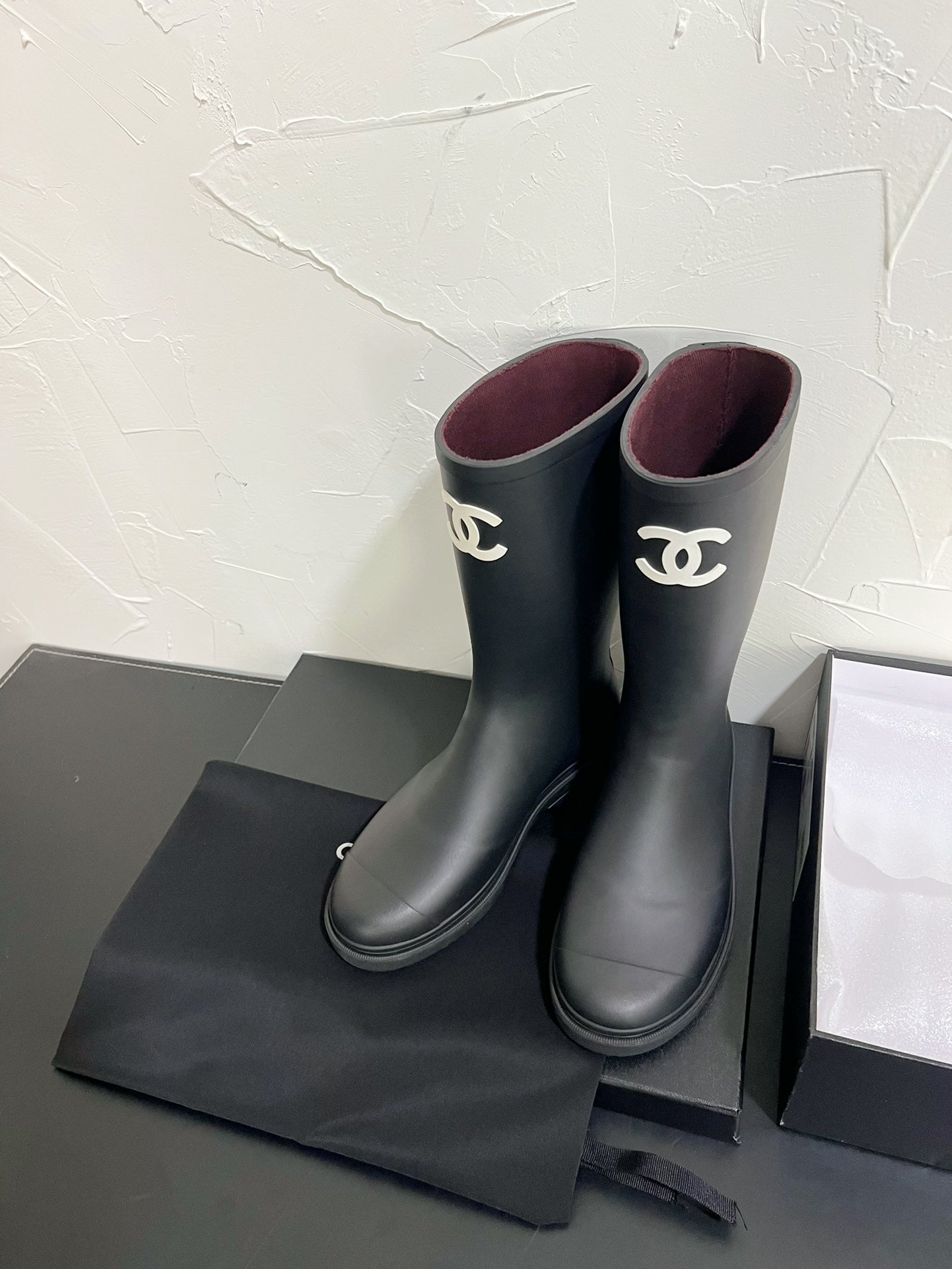 CC High Boots Black Natural Rubber 949646