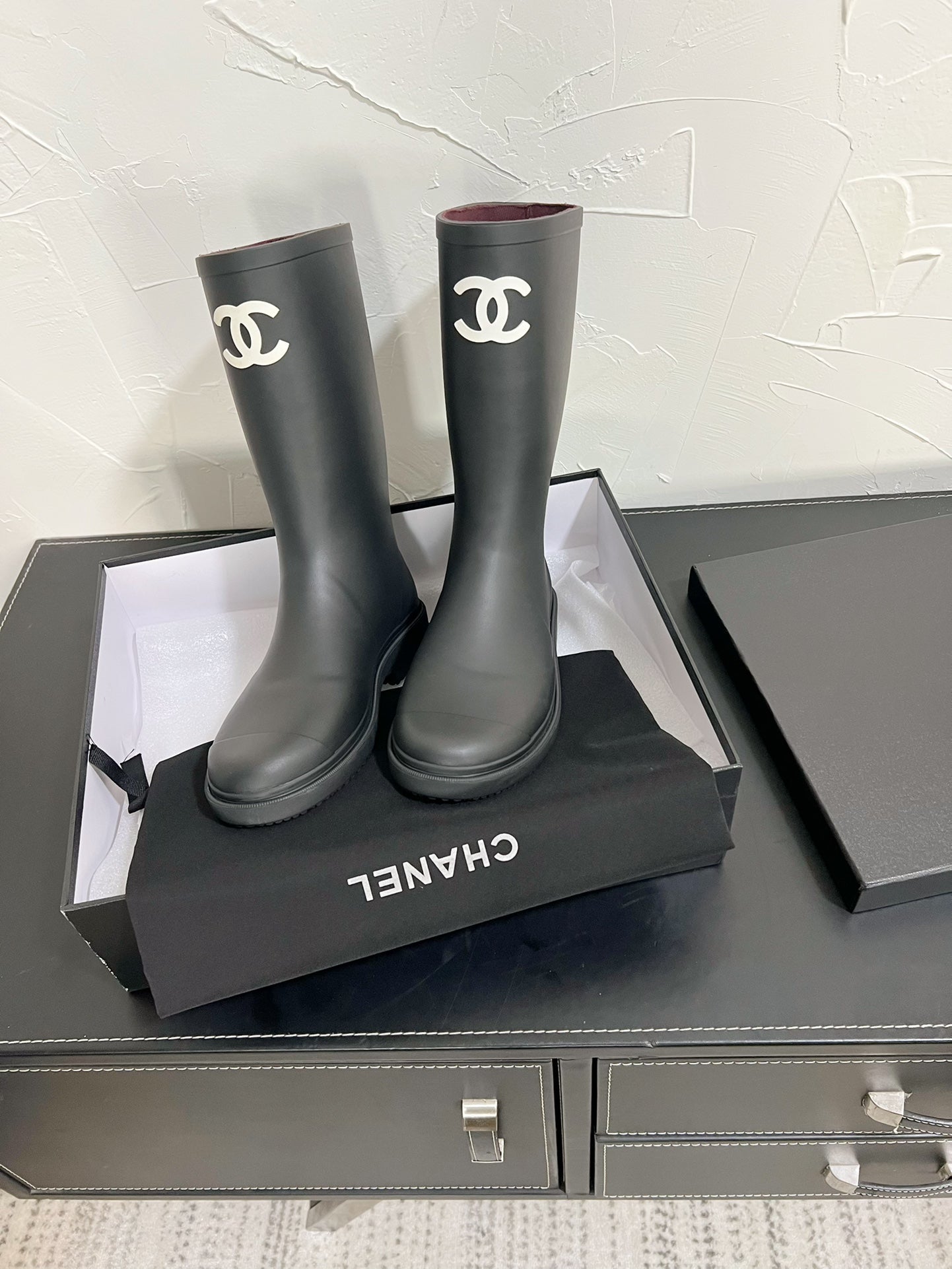 CC High Boots Black Natural Rubber 949646