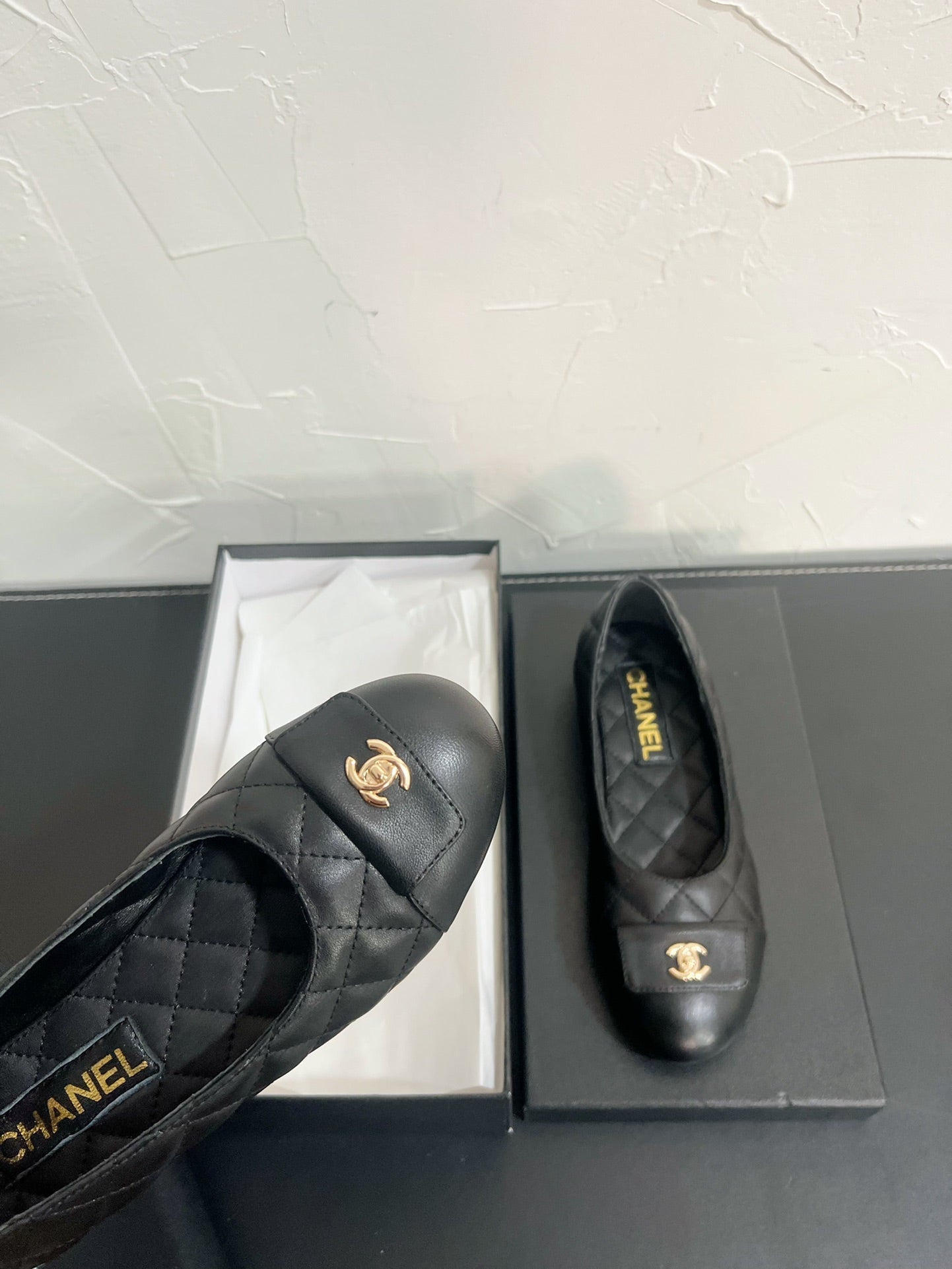 CC Ballet Flats In Black Quilted Lambskin 949712