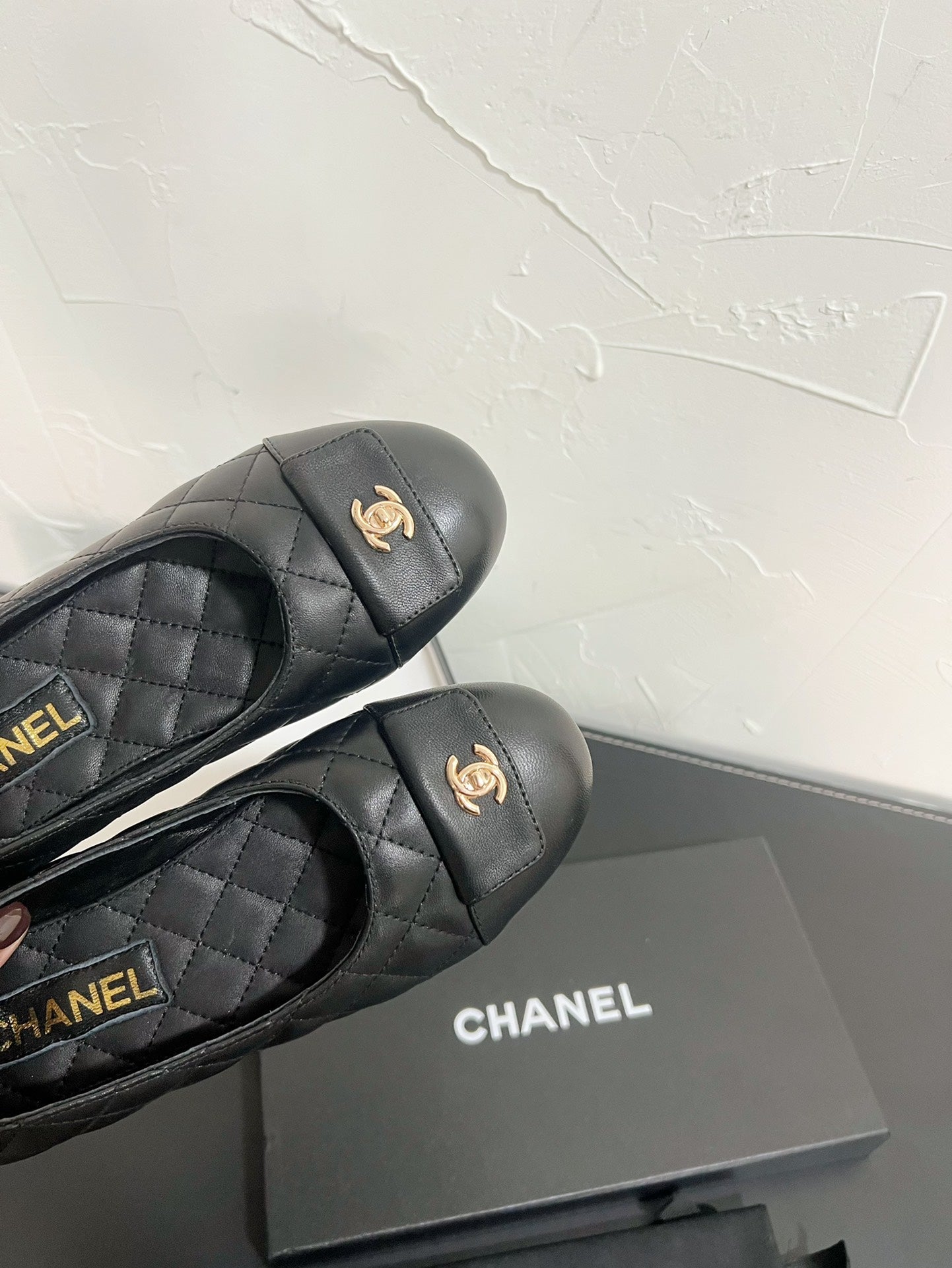 CC Ballet Flats In Black Quilted Lambskin 949712