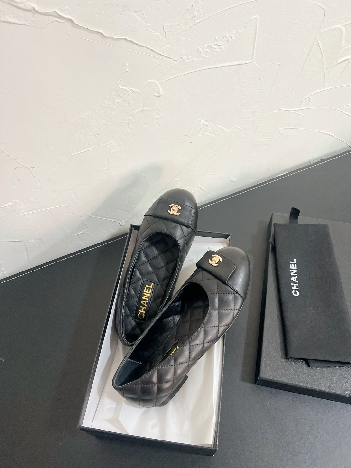 CC Ballet Flats In Black Quilted Lambskin 949712