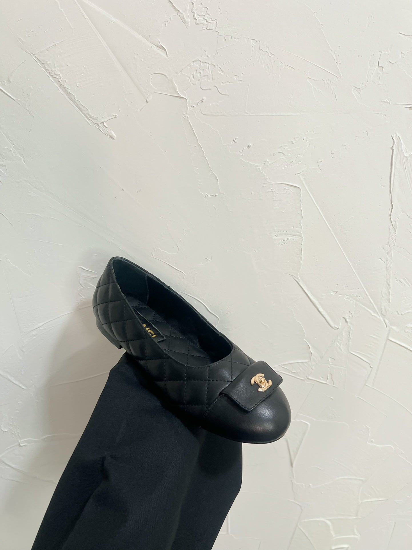 CC Ballet Flats In Black Quilted Lambskin 949712