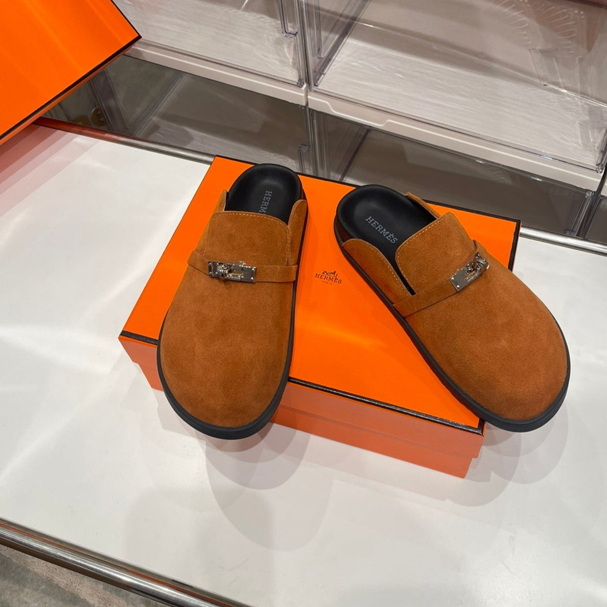 HM Men's Mule Brown Suede 573278