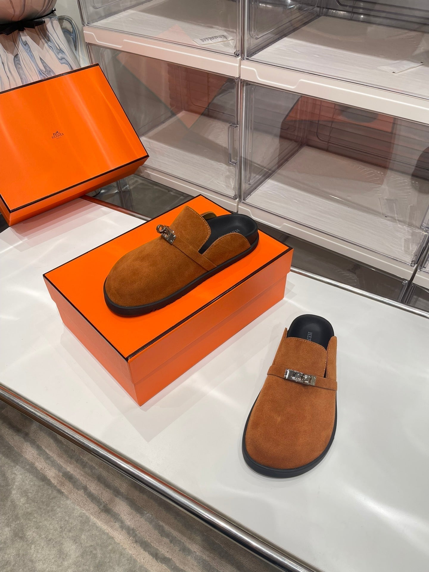 HM Men's Mule Brown Suede 573278