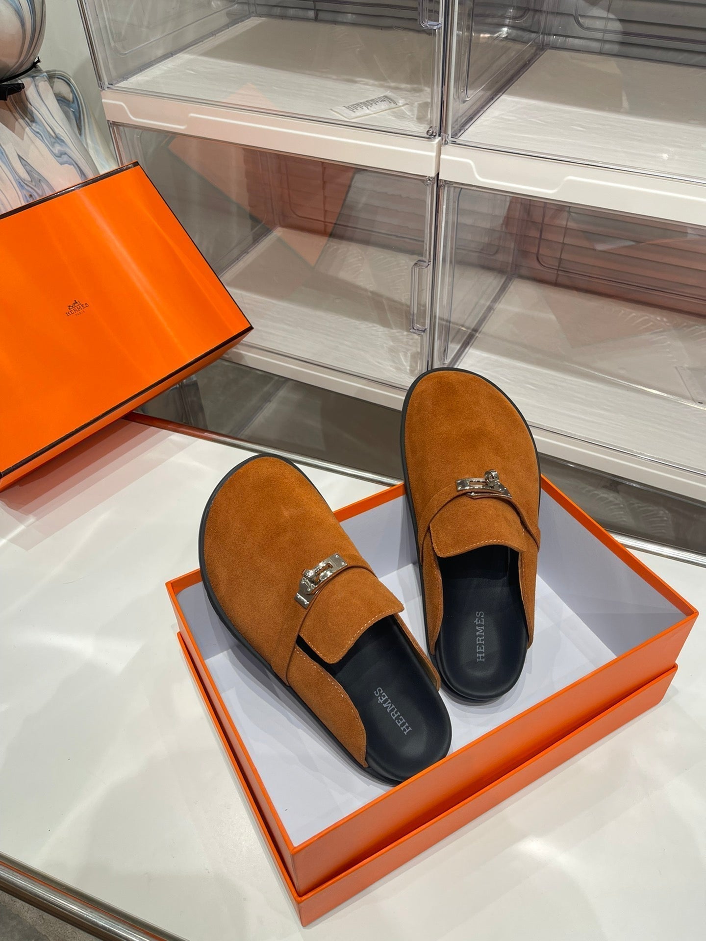 HM Men's Mule Brown Suede 573278