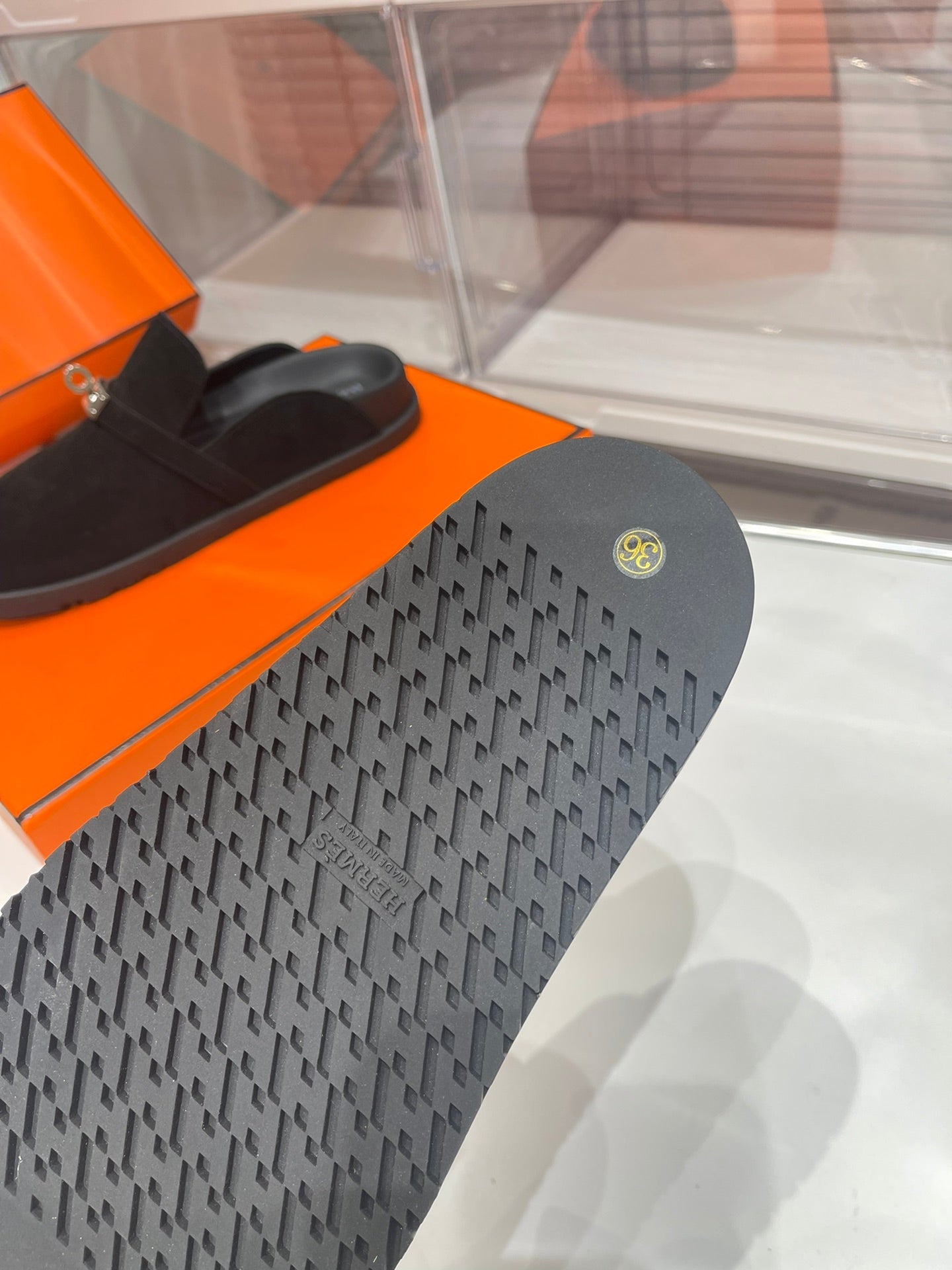 HM Men's Mule Black Suede 573281