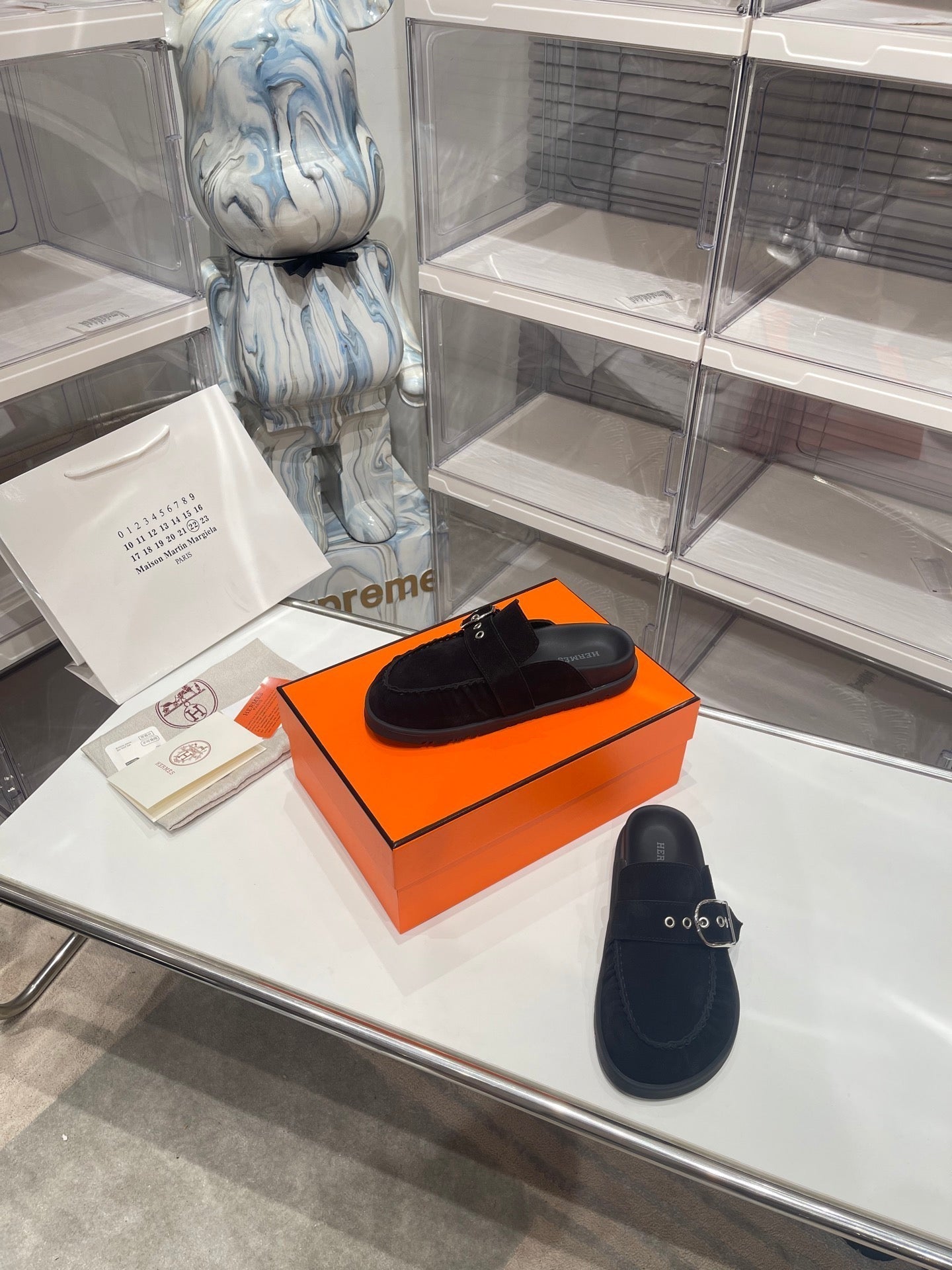 HM Men's Key Mule Black Suede 573287