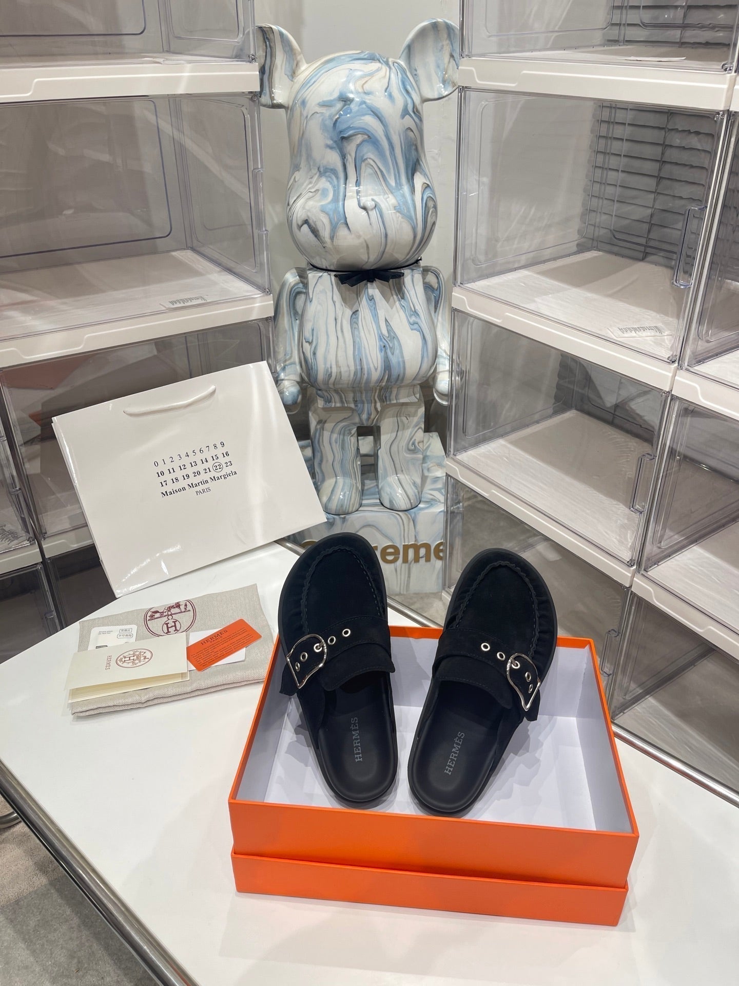 HM Men's Key Mule Black Suede 573287