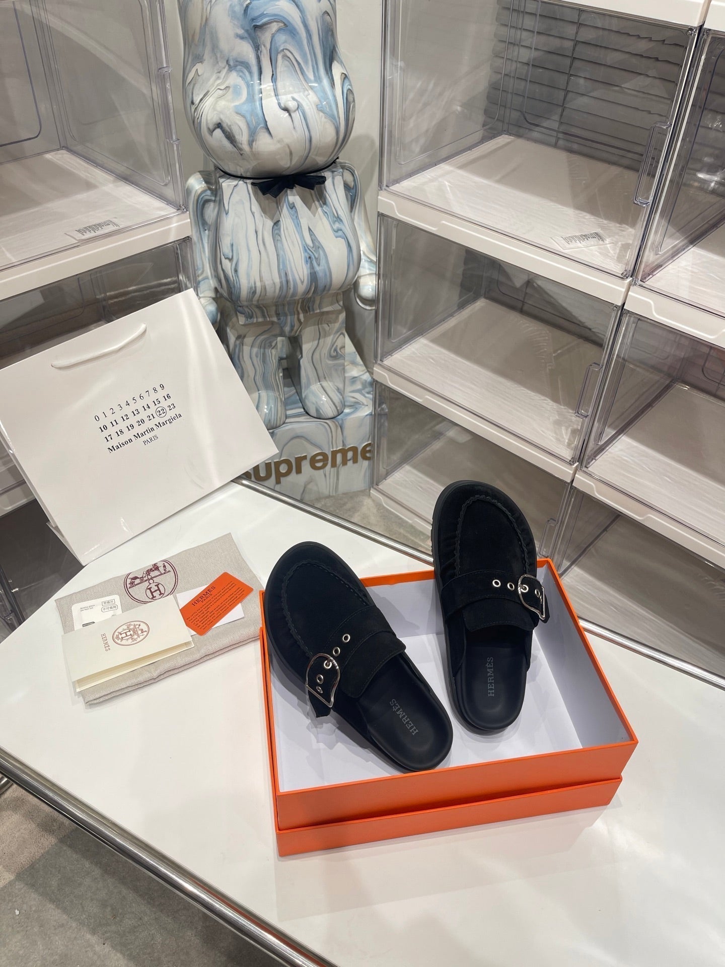 HM Men's Key Mule Black Suede 573287