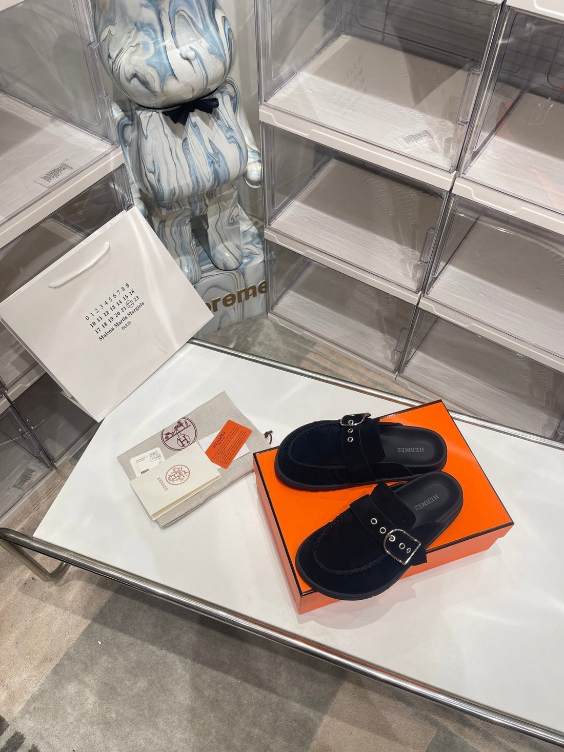 HM Men's Key Mule Black Suede 573287