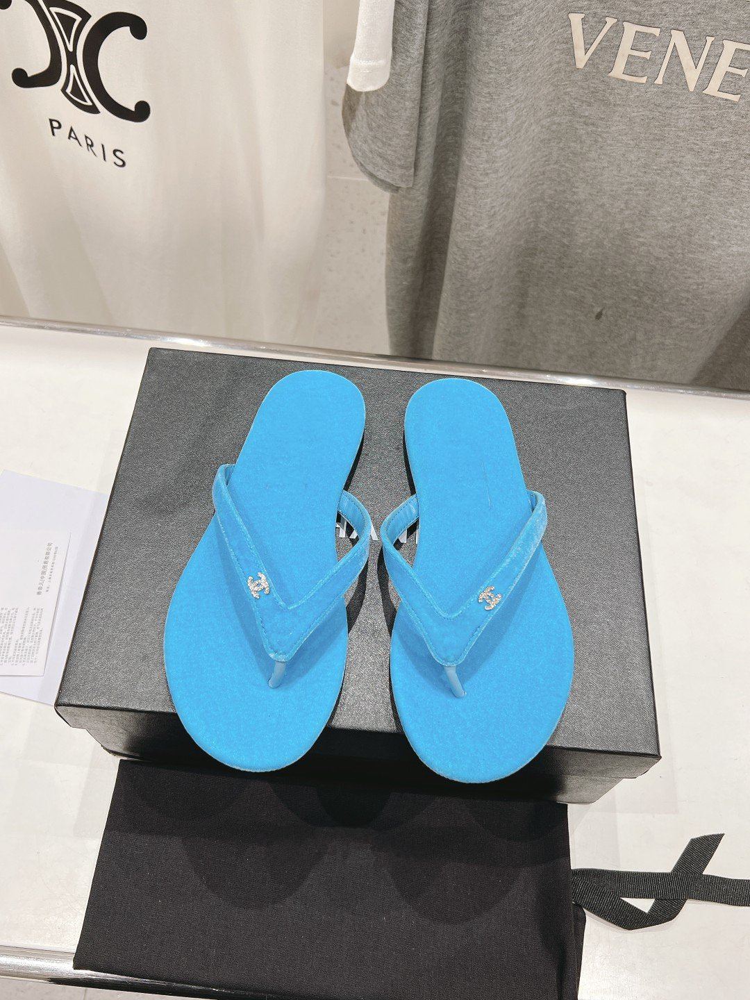 cc thong sandal cloud blue velvet