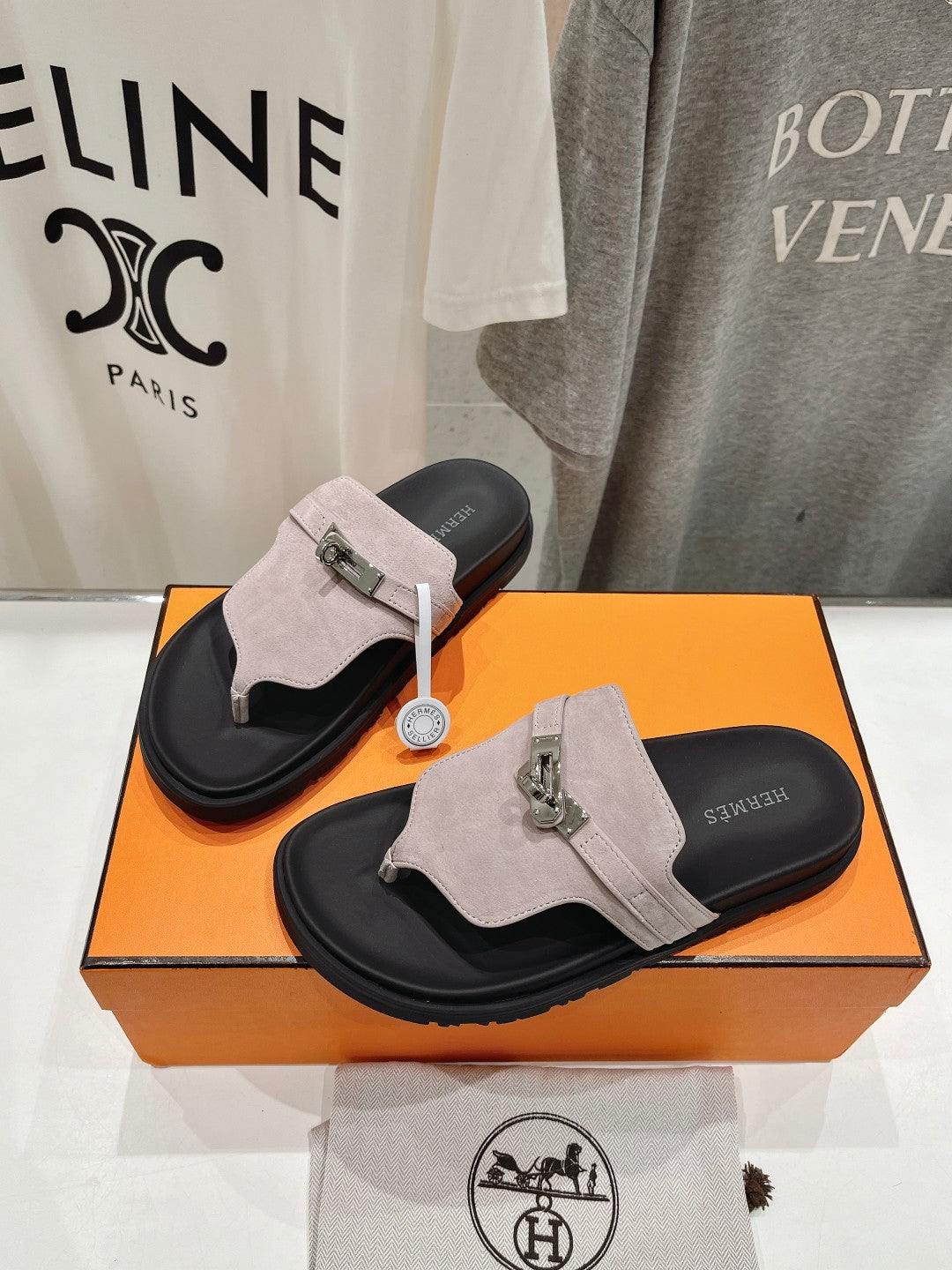 EMPIRE SANDAL BLACK MIX LIGHT GRAY SUEDE