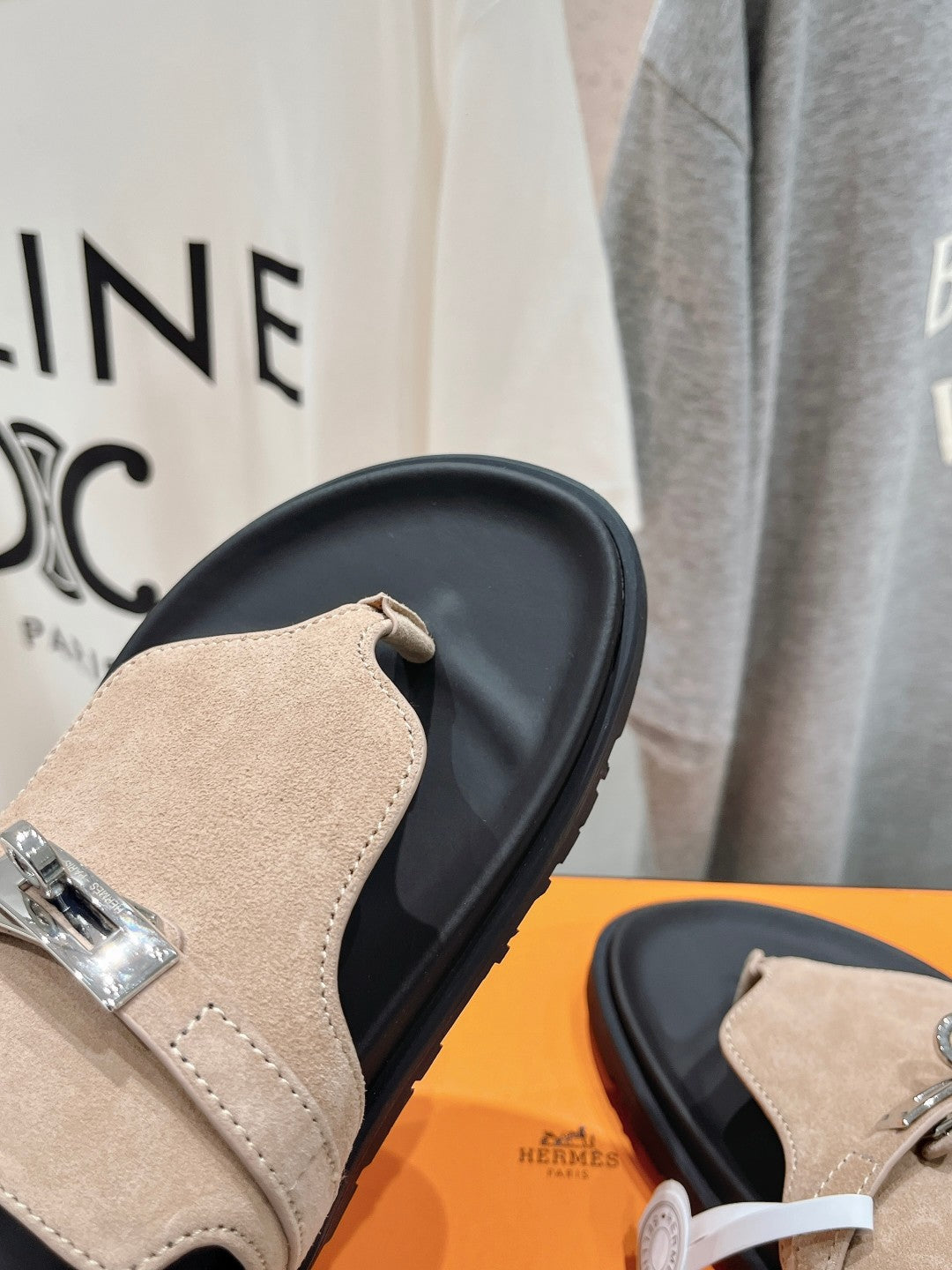 EMPIRE SANDAL BLACK MIX PASTEL PINK SUEDE