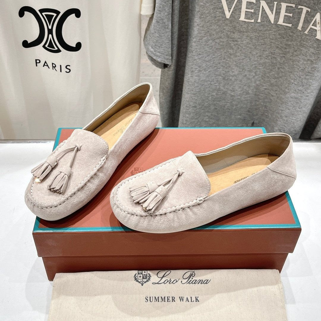 dot sole walk mocassin light brown suede