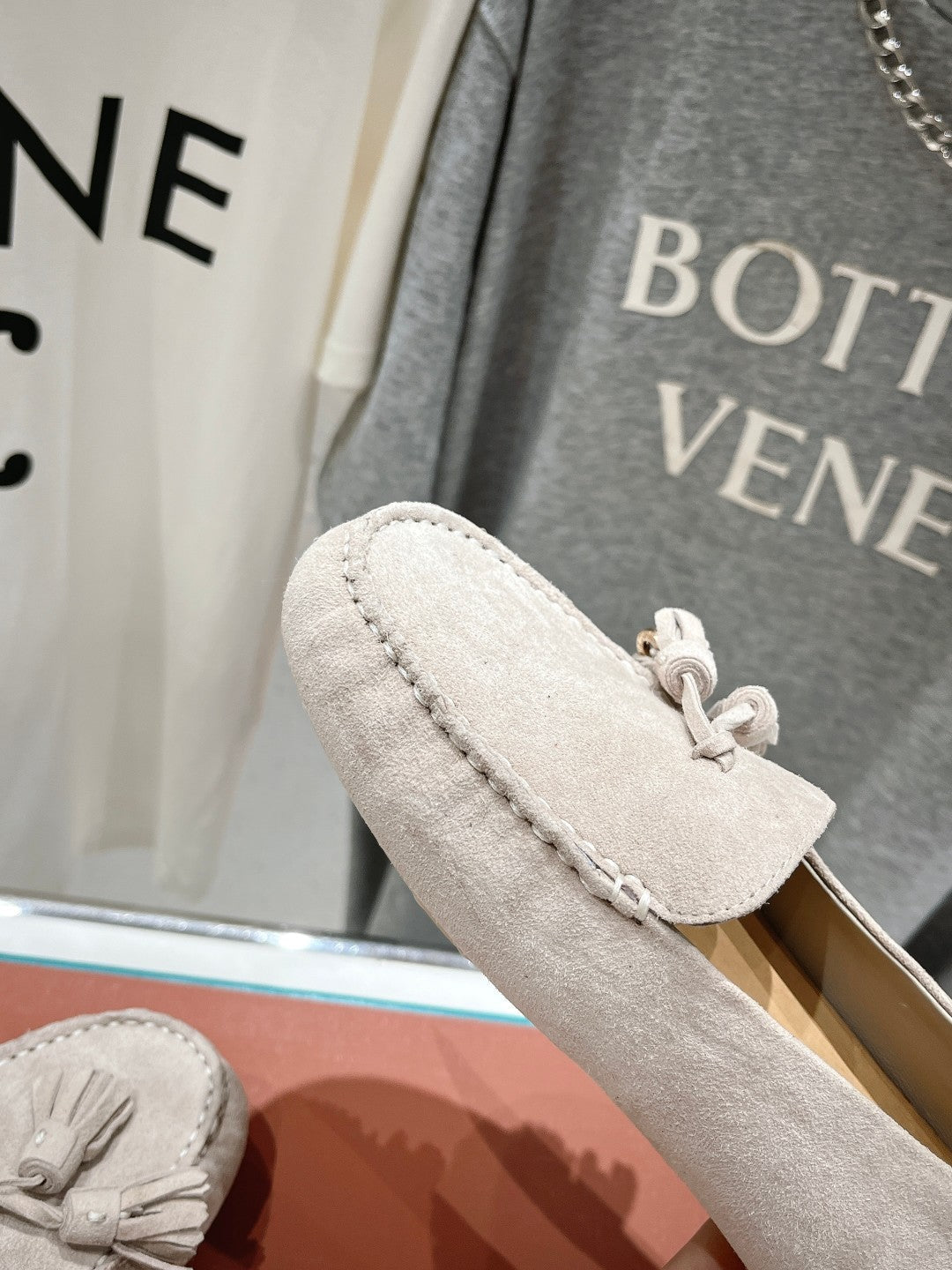 dot sole walk mocassin light brown suede