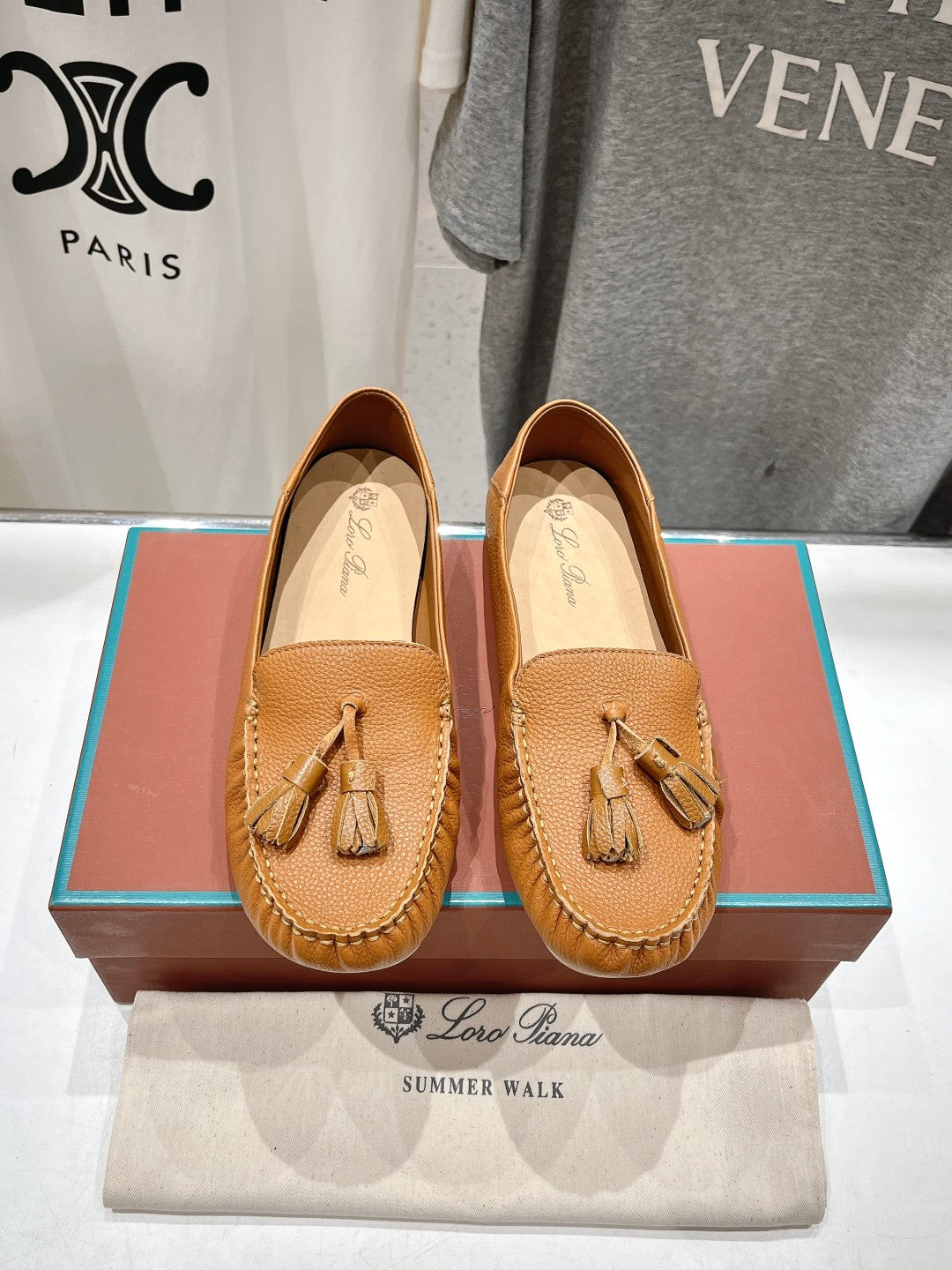 dot sole walk mocassin brown calfskin