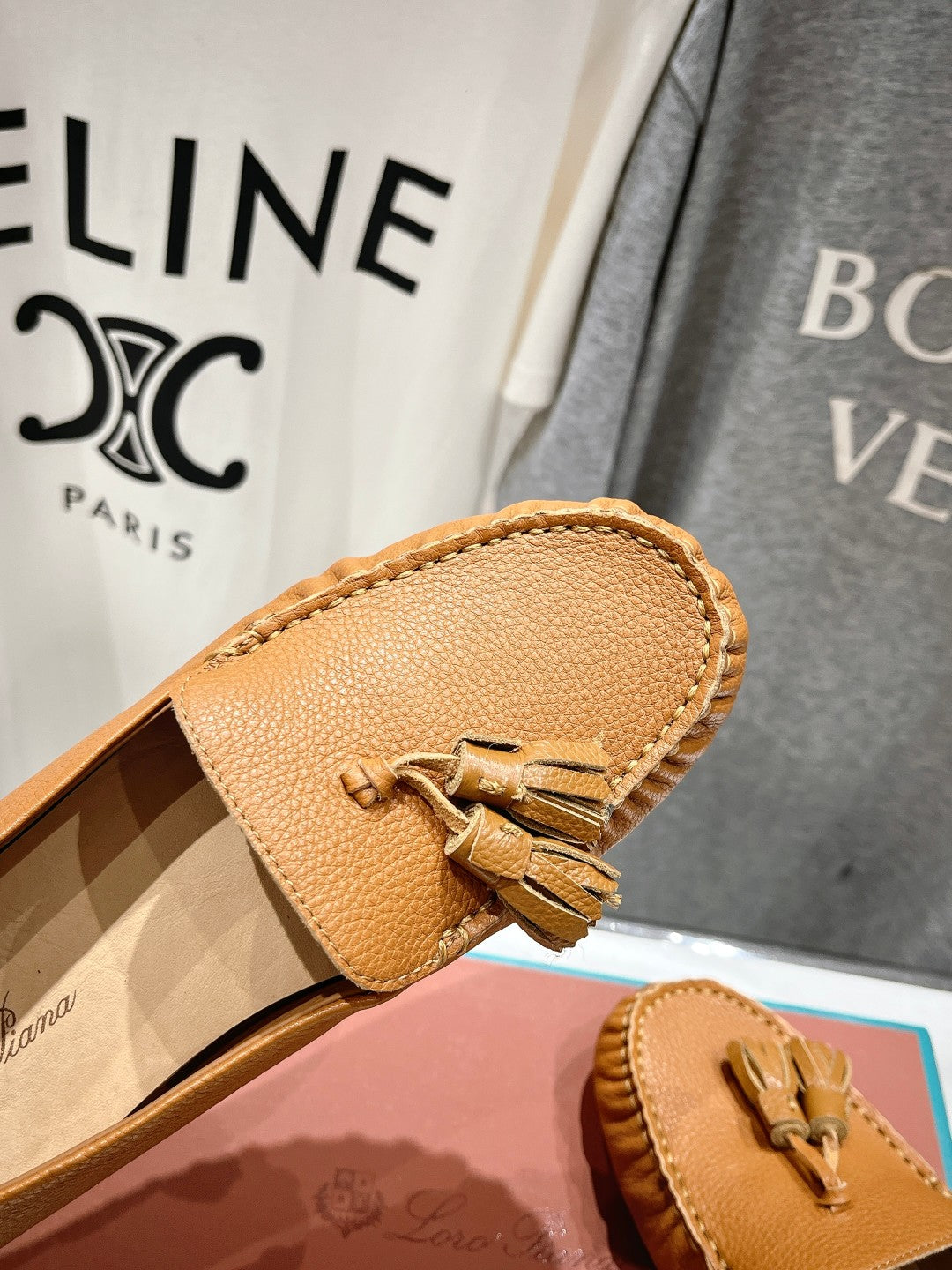 dot sole walk mocassin brown calfskin