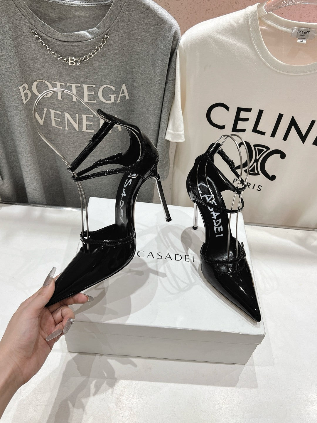 Casadei 25 Slingback 10.5cm Patent Calfskin