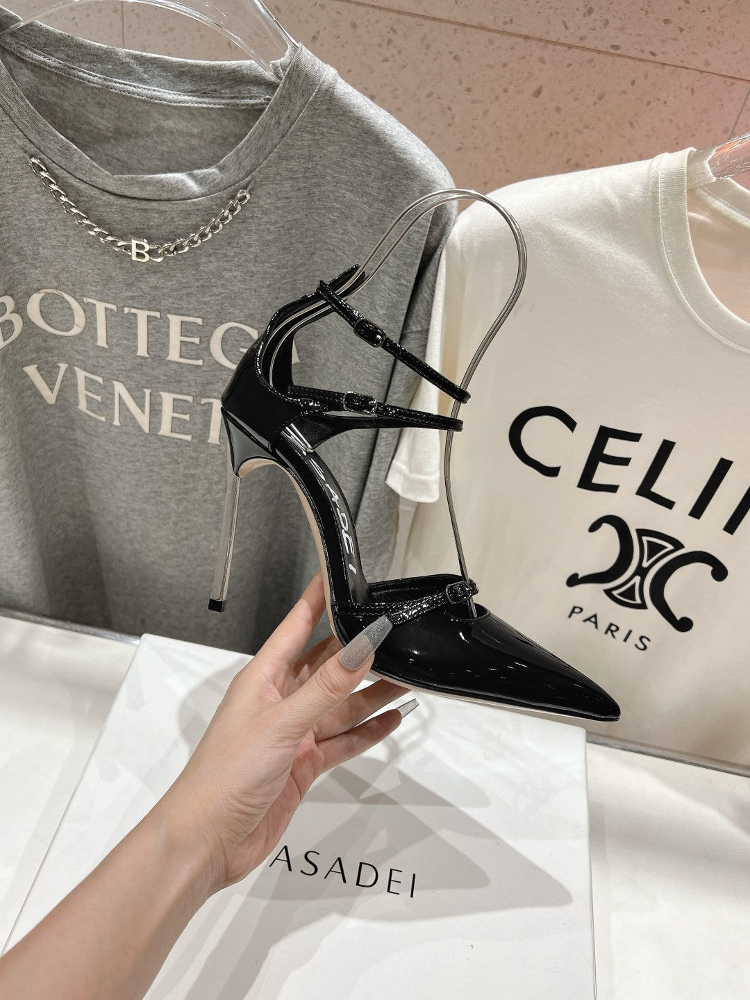 Casadei 25 Slingback 10.5cm Patent Calfskin