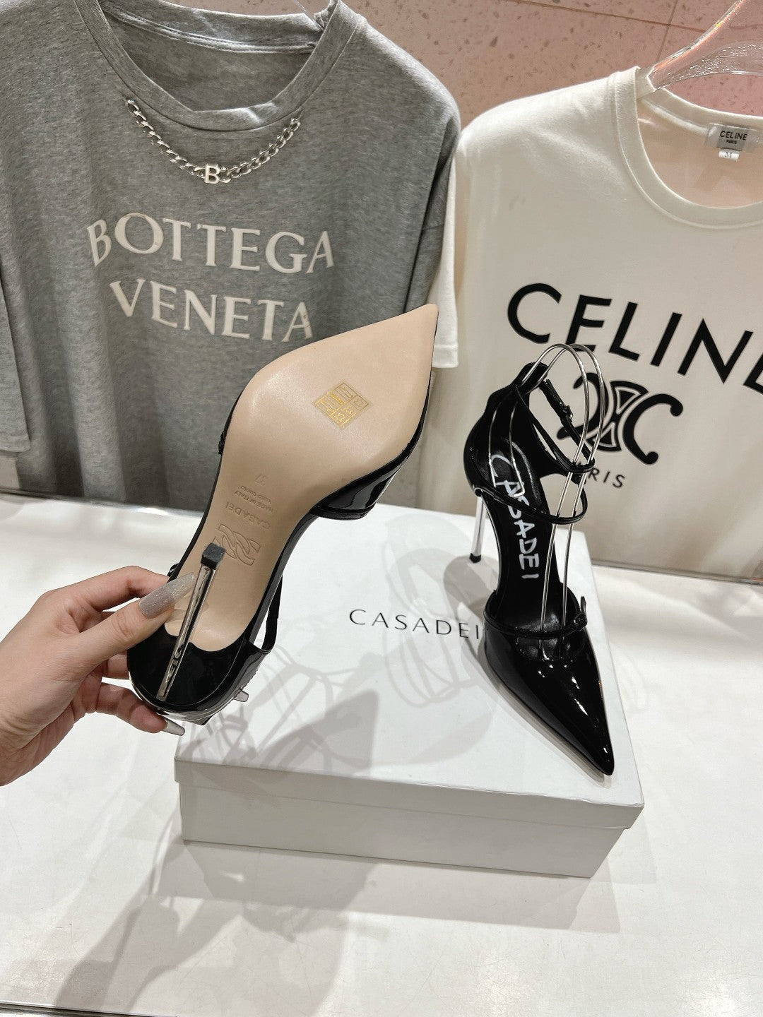 Casadei 25 Slingback 10.5cm Patent Calfskin