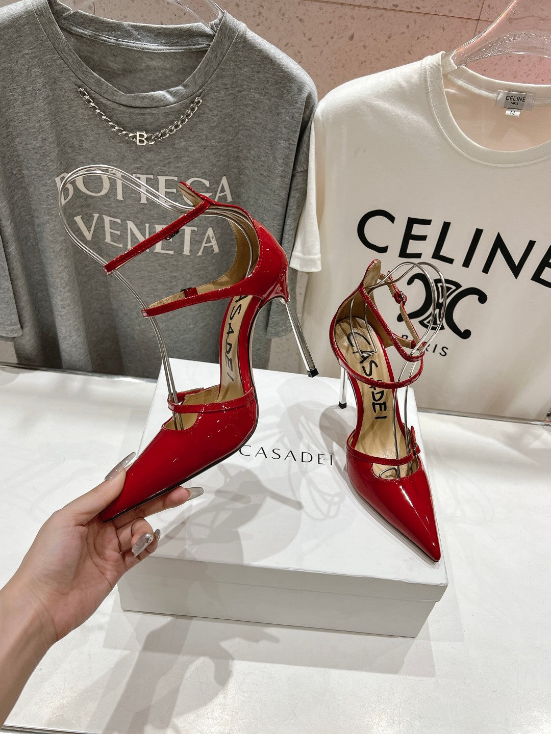 Casadei 25 Slingback 10.5cm Patent Calfskin