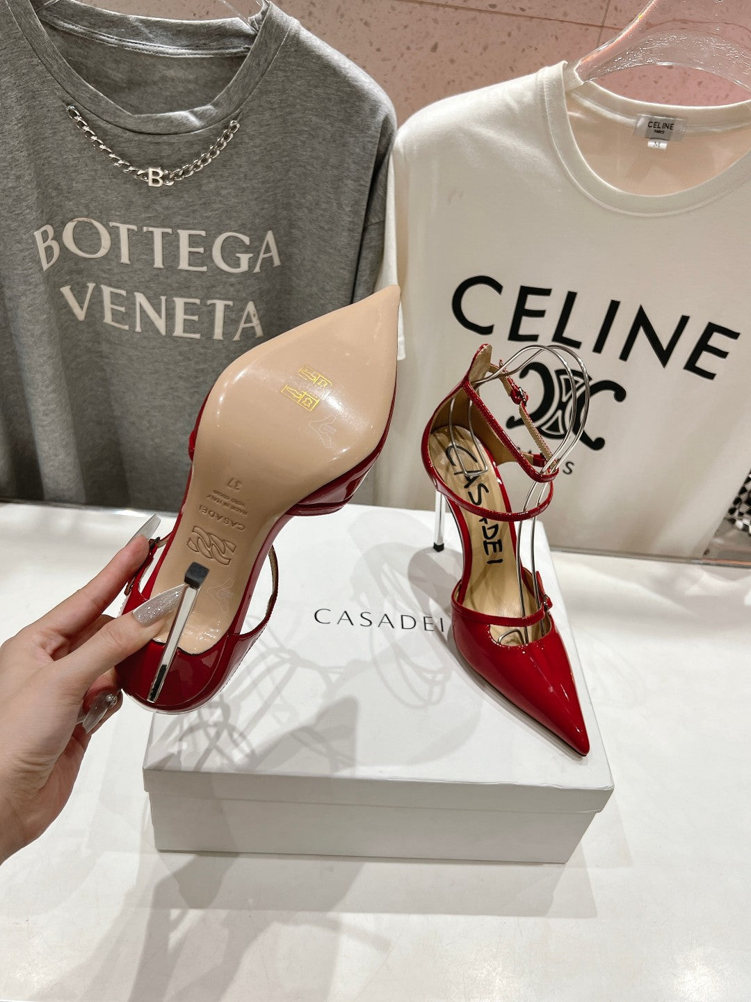 Casadei 25 Slingback 10.5cm Patent Calfskin