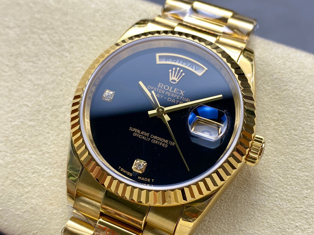 Rolex Day-Date 36mm Gold Black Dial
