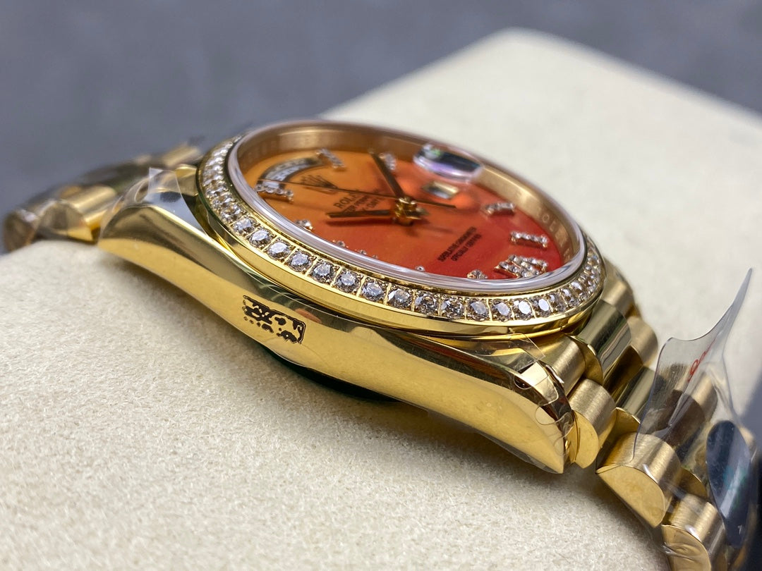 Rolex Day-Date 36mm Gold Orange Dial