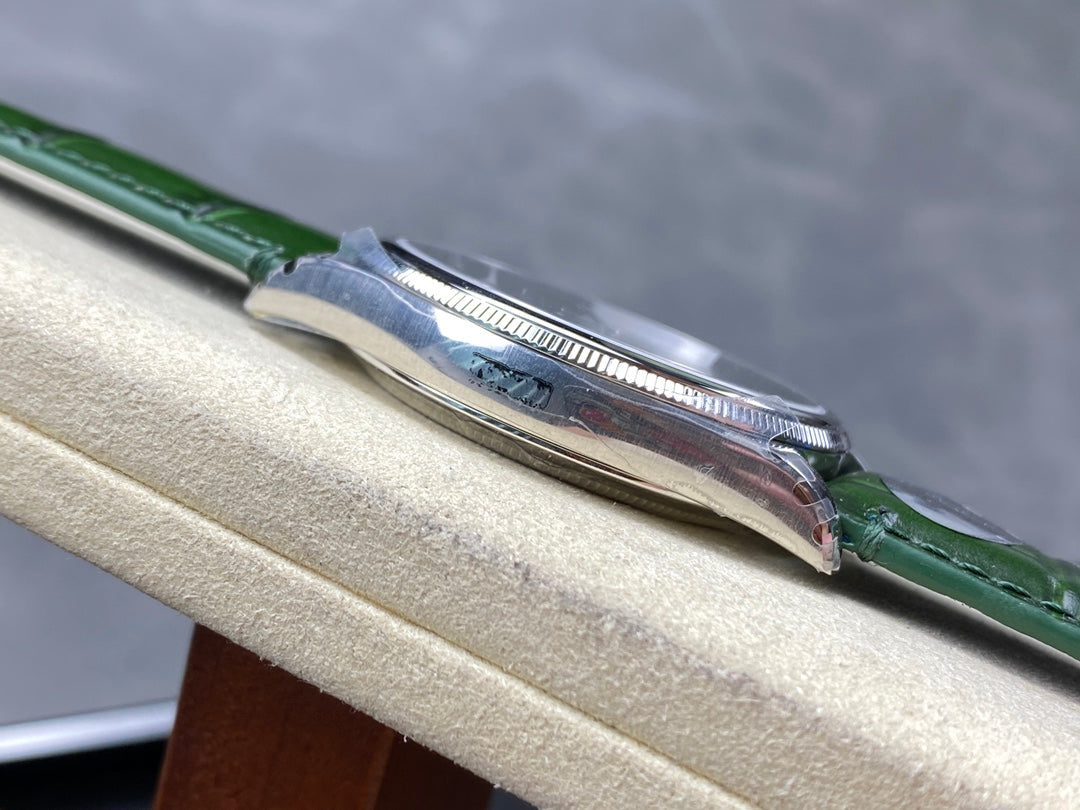 Rolex Perpetual 39mm Silver Green Dial