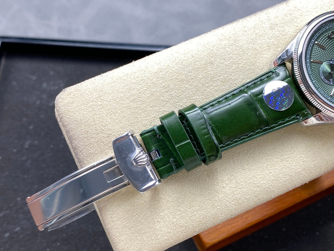 Rolex Perpetual 39mm Silver Green Dial
