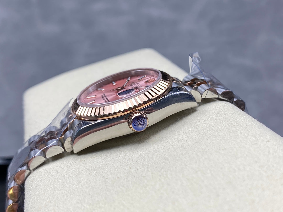 Datejust 31mm Pink Gold Steel Pink Dial