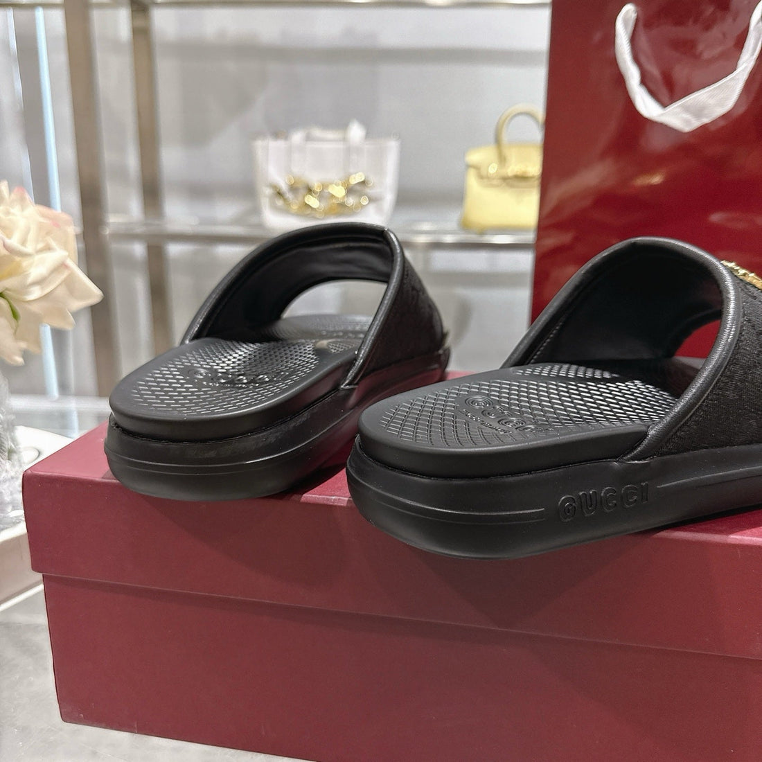 GG Men's 25 Slide Black Canvas Rubber 720569