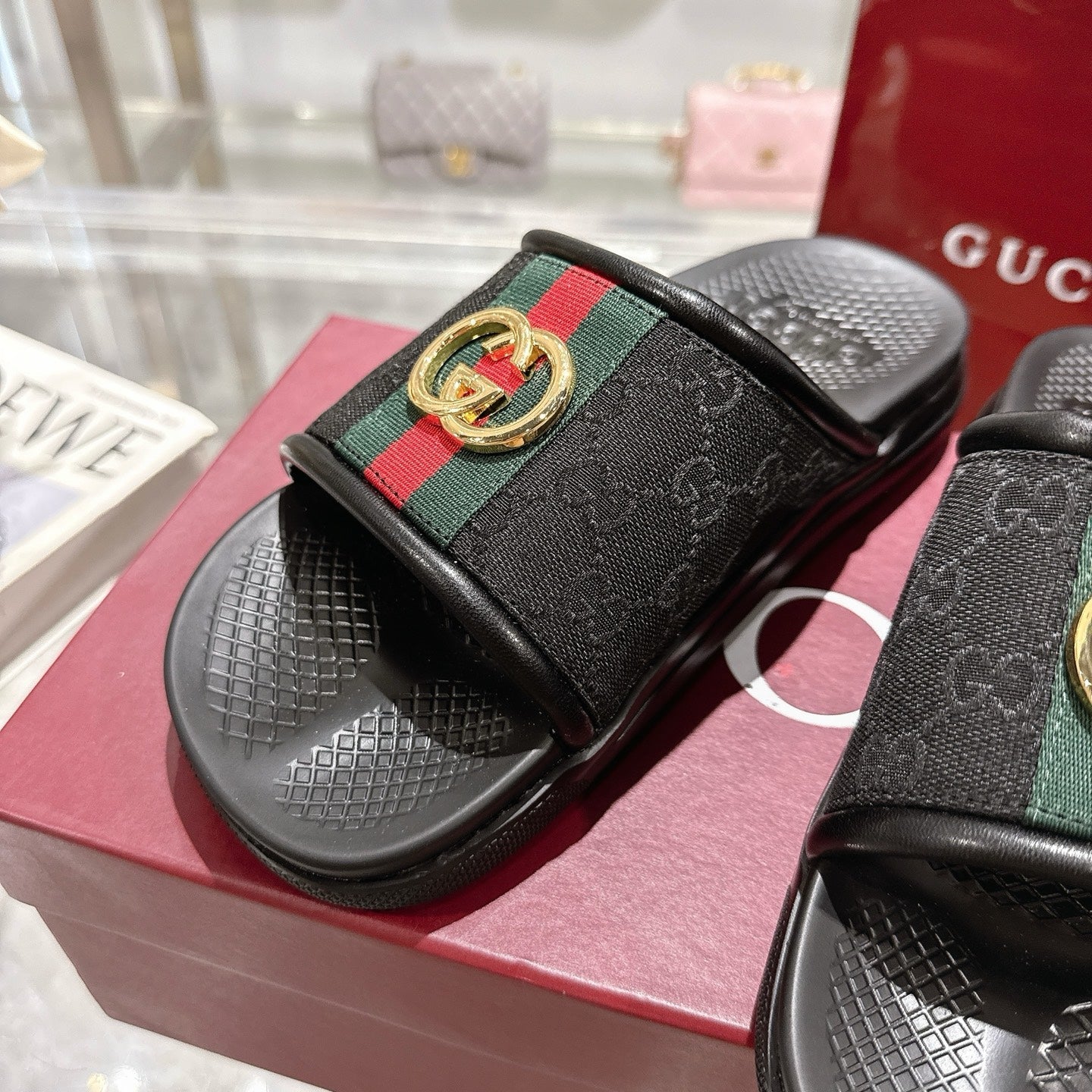 GG Men's 25 Slide Black Canvas Rubber 720569