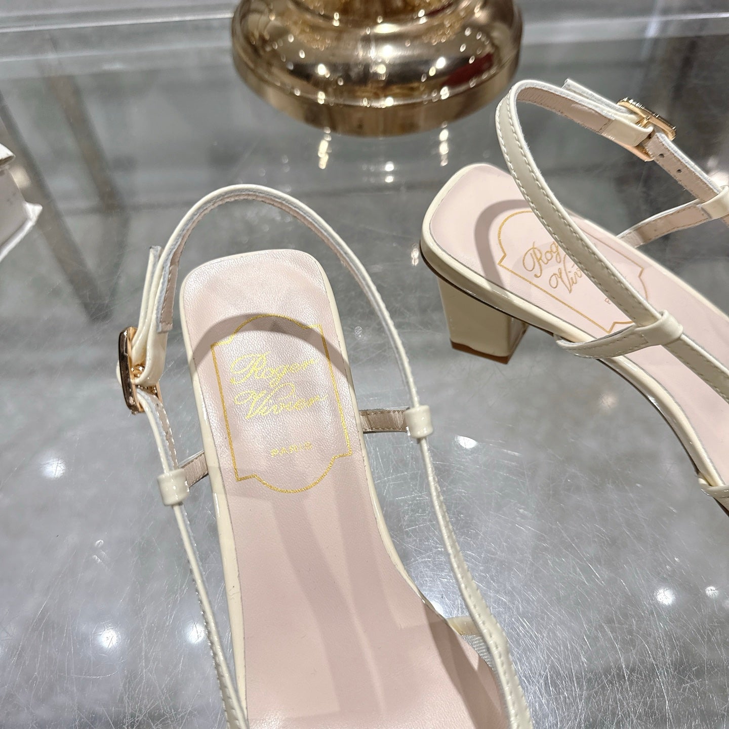 Viv 25 Slingback Milky Yellow Mesh Italian Leather 300779