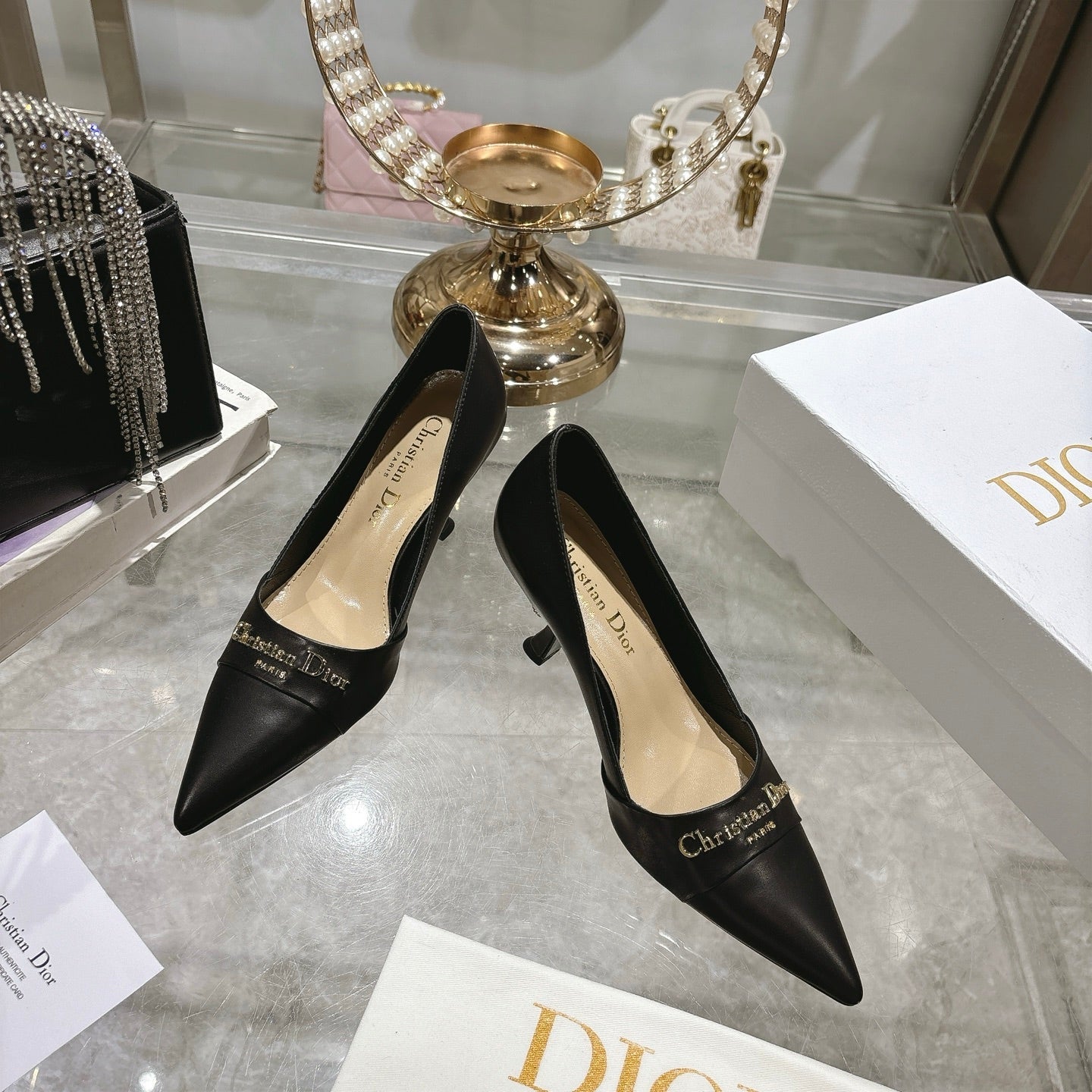 CD 25 Pump High Heels Black Leather 306925
