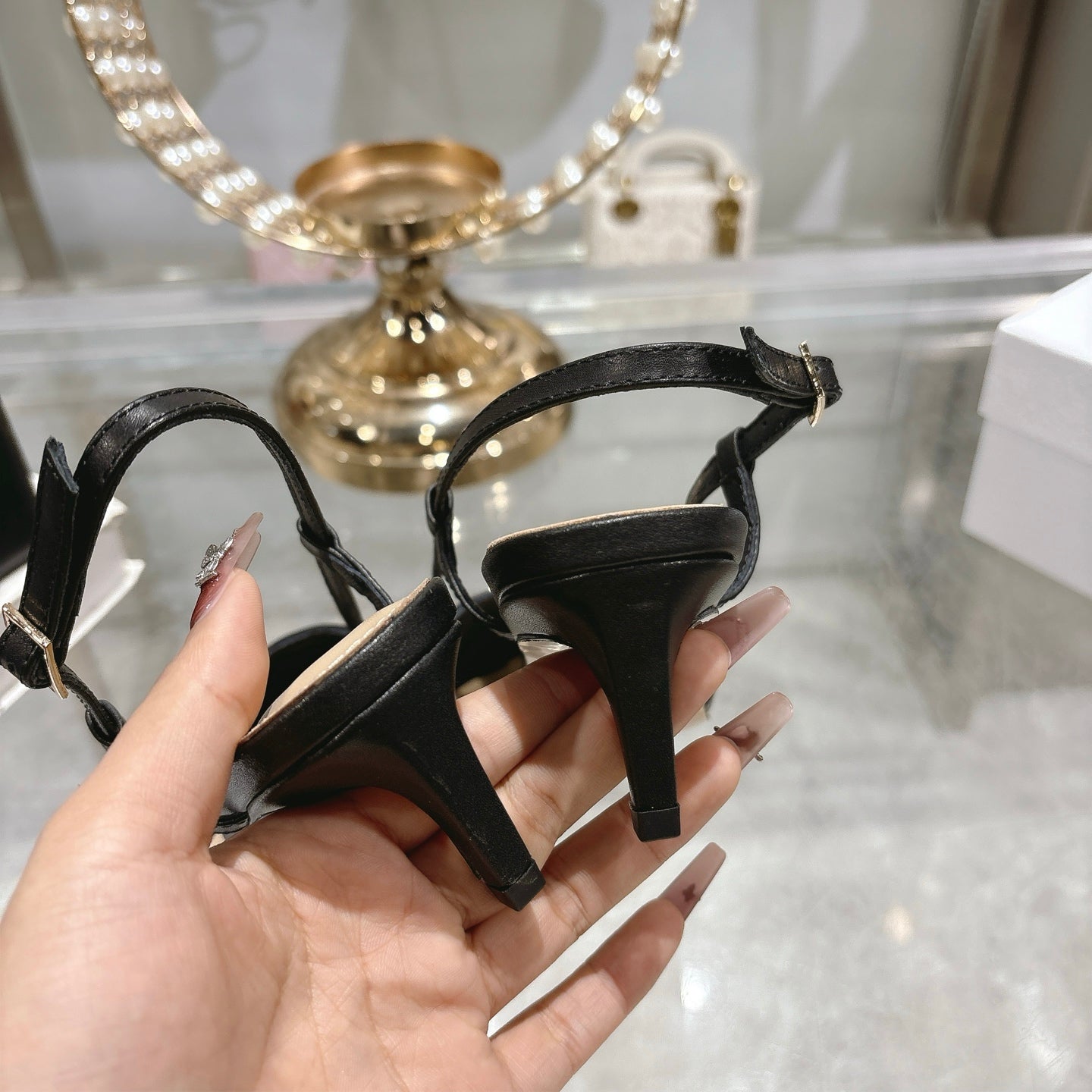 CD 25 Slingback Heel Black Leather 306926