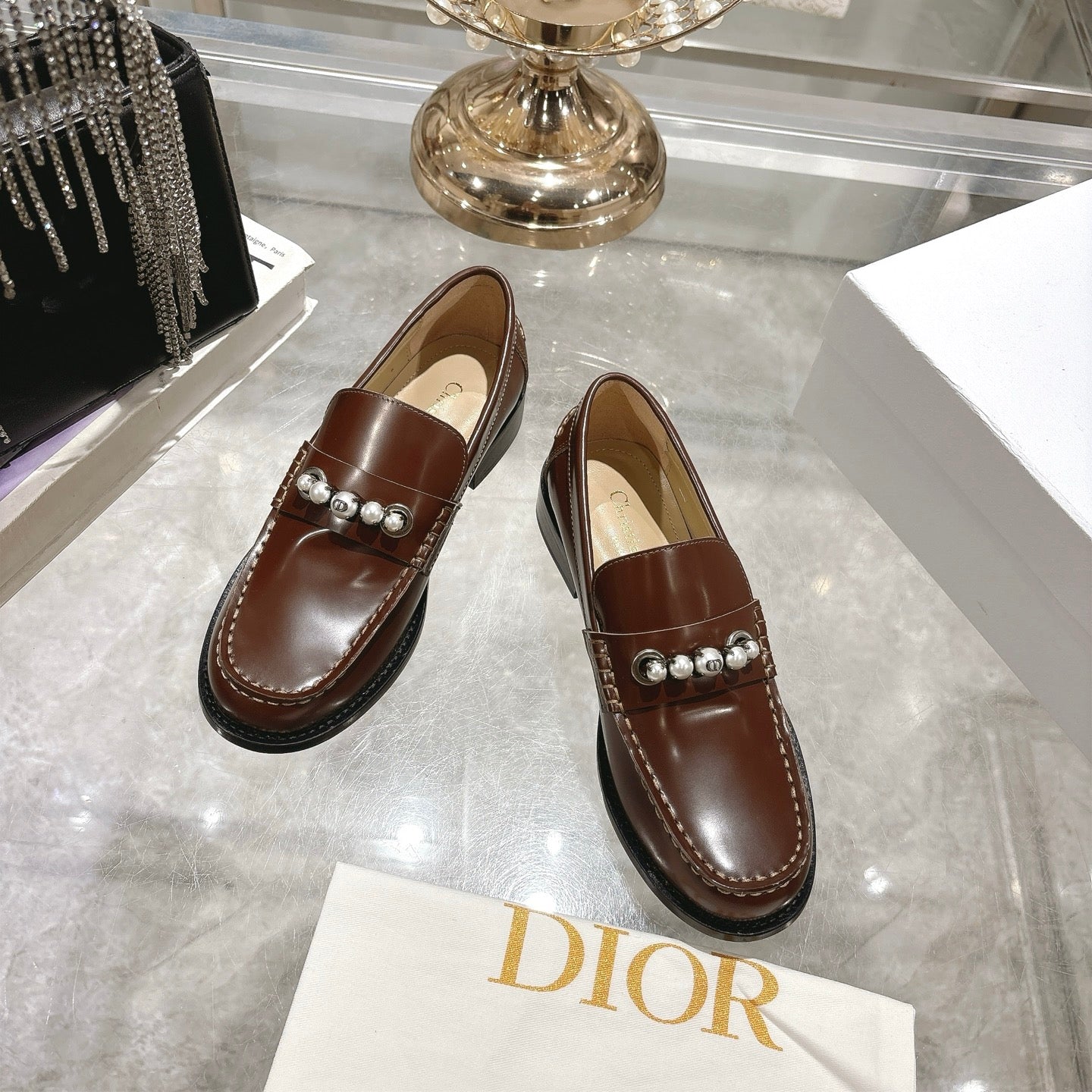 CD 25 Loafers Yellow Brown Patent Leather 306930