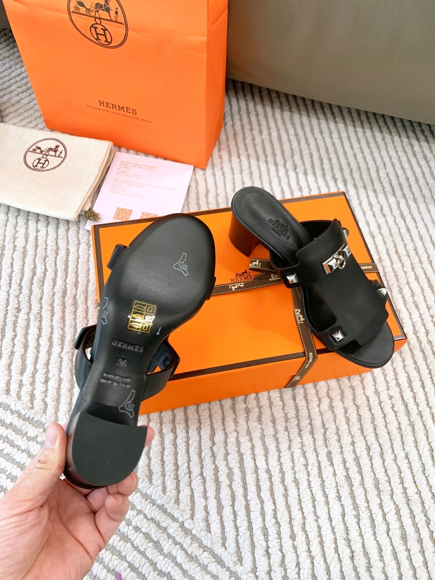 HM Invincible 50 Sandal Black Lambskin 963261