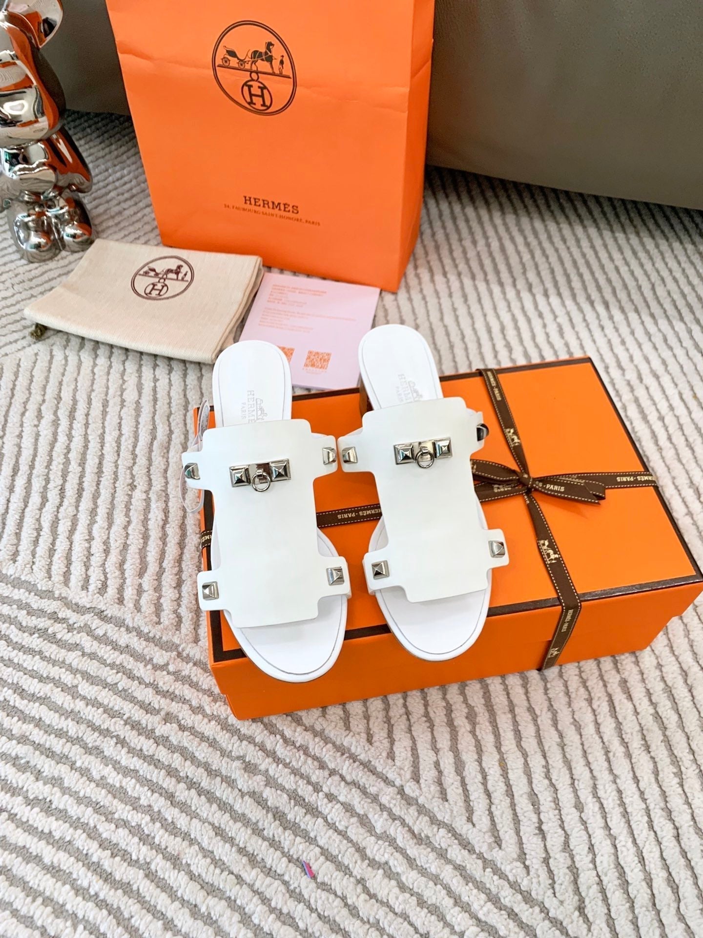 HM Invincible 50 Sandal White Lambskin 963262