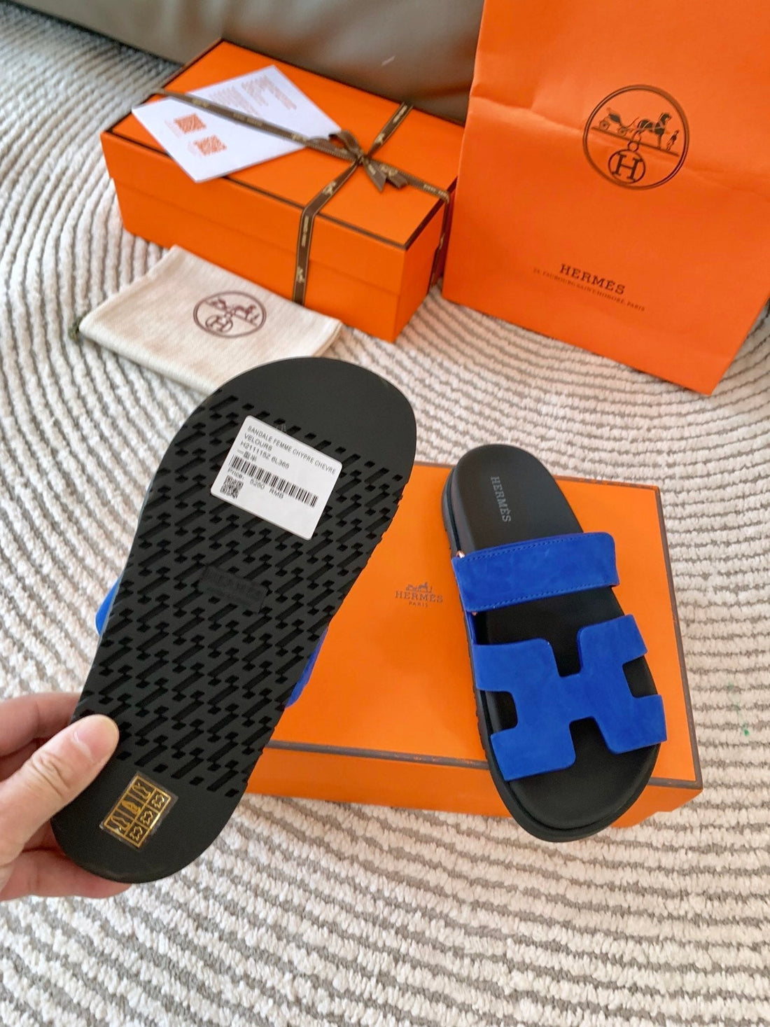 HM Chypre Sandal Blue Suede  963543