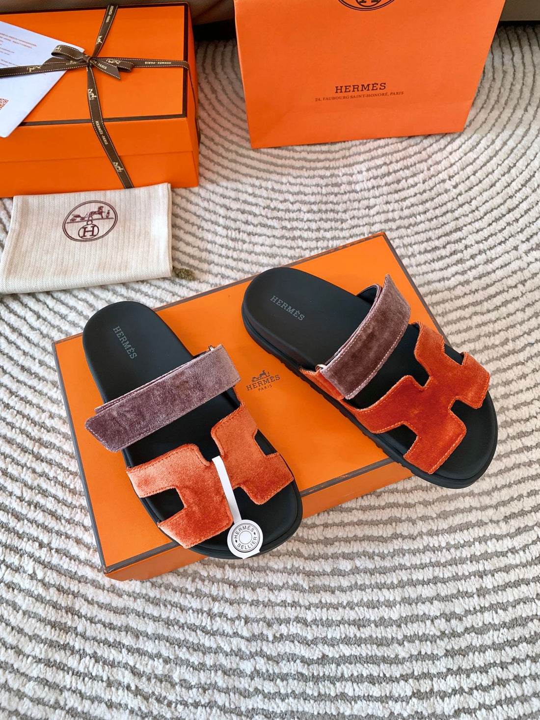 HM Chypre Sandal Red Orange Mix Purple Corduroy  963557