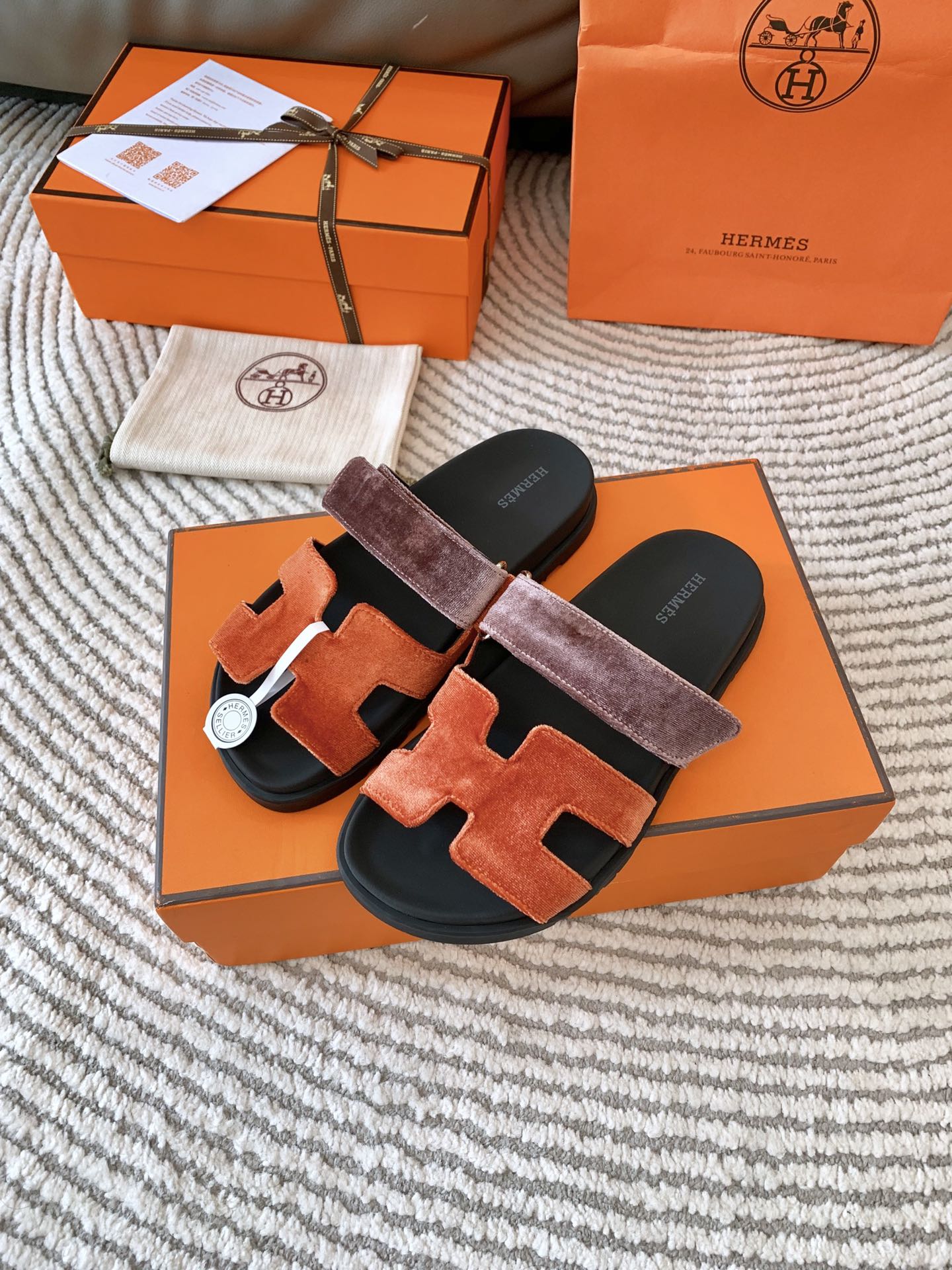 HM Chypre Sandal Red Orange Mix Purple Corduroy  963557